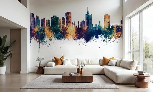 Lagos Nigeria Skyline Blue & Bronze