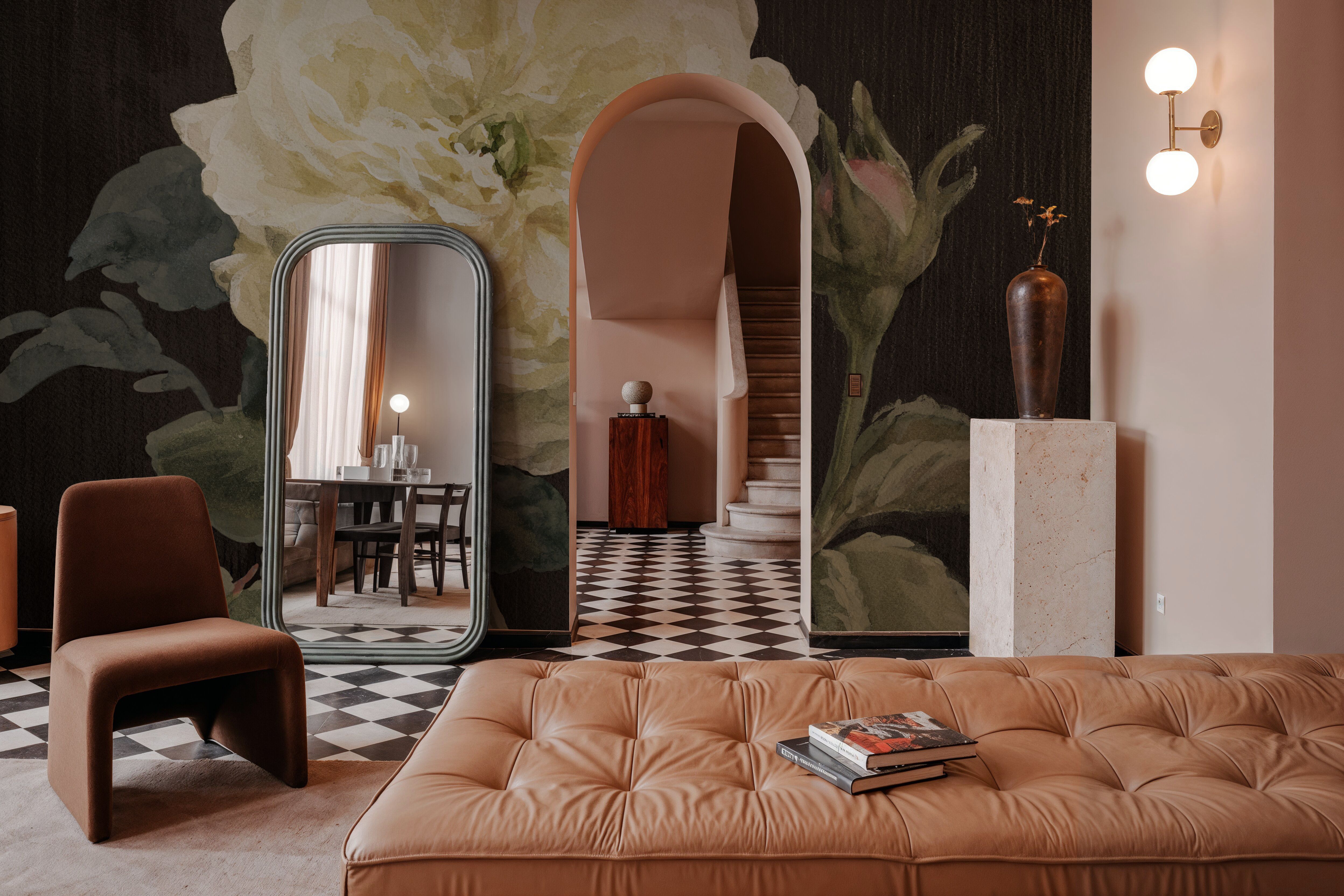 Heirloom White Rose on Black, Wallpaper