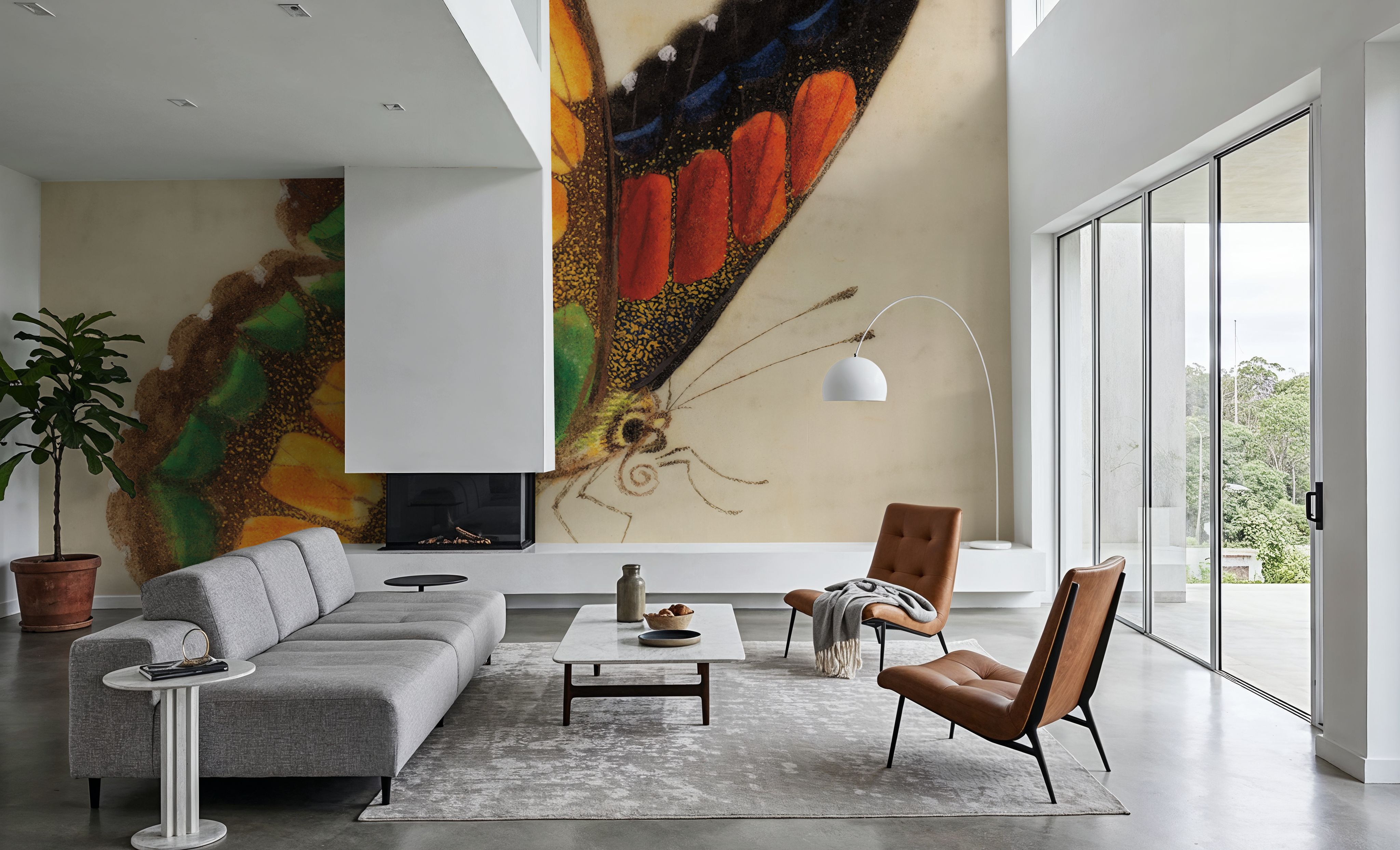 Vintage Yellow Butterfly, Wallpaper