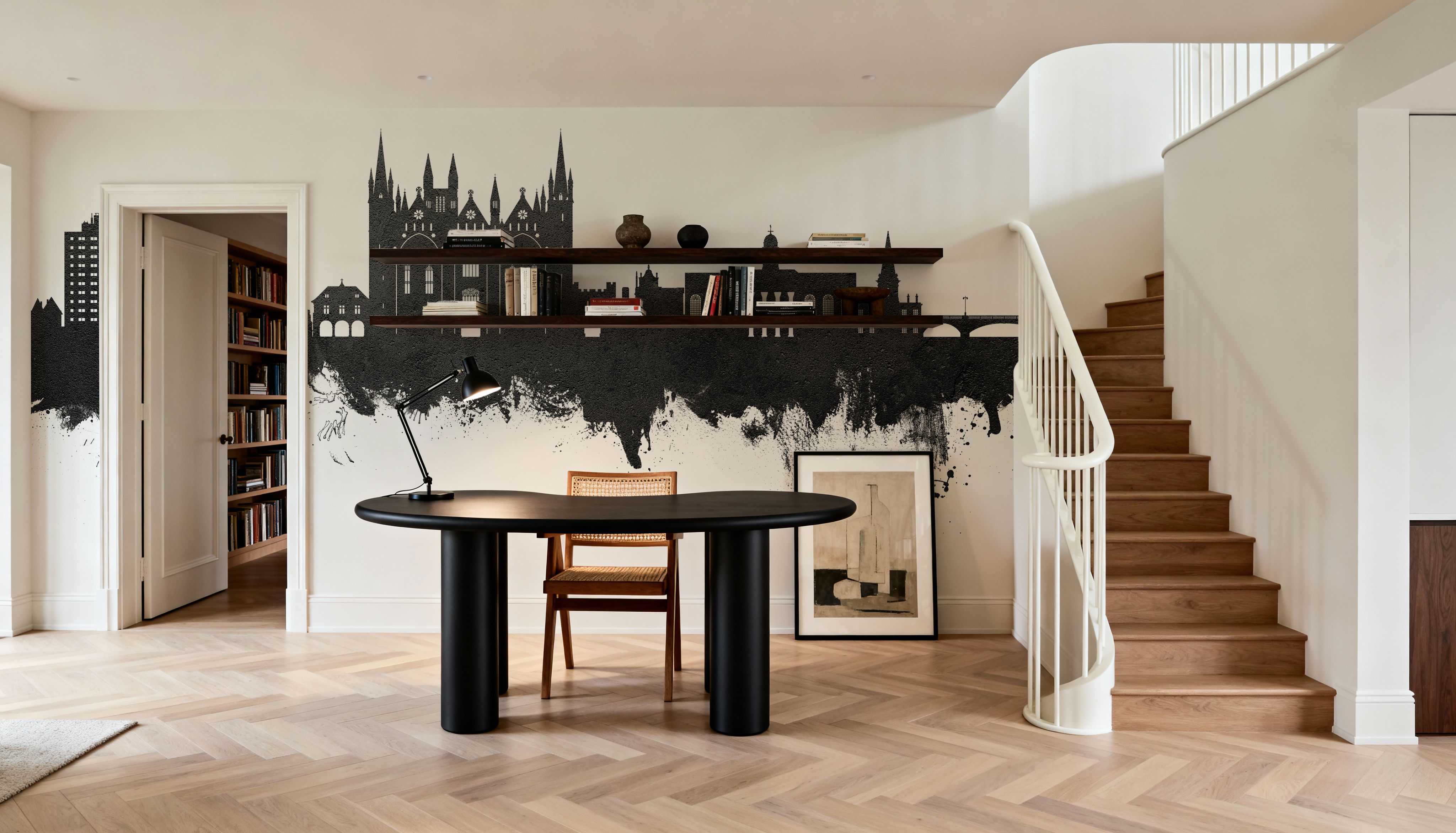 Peterborough England Skyline Black & White