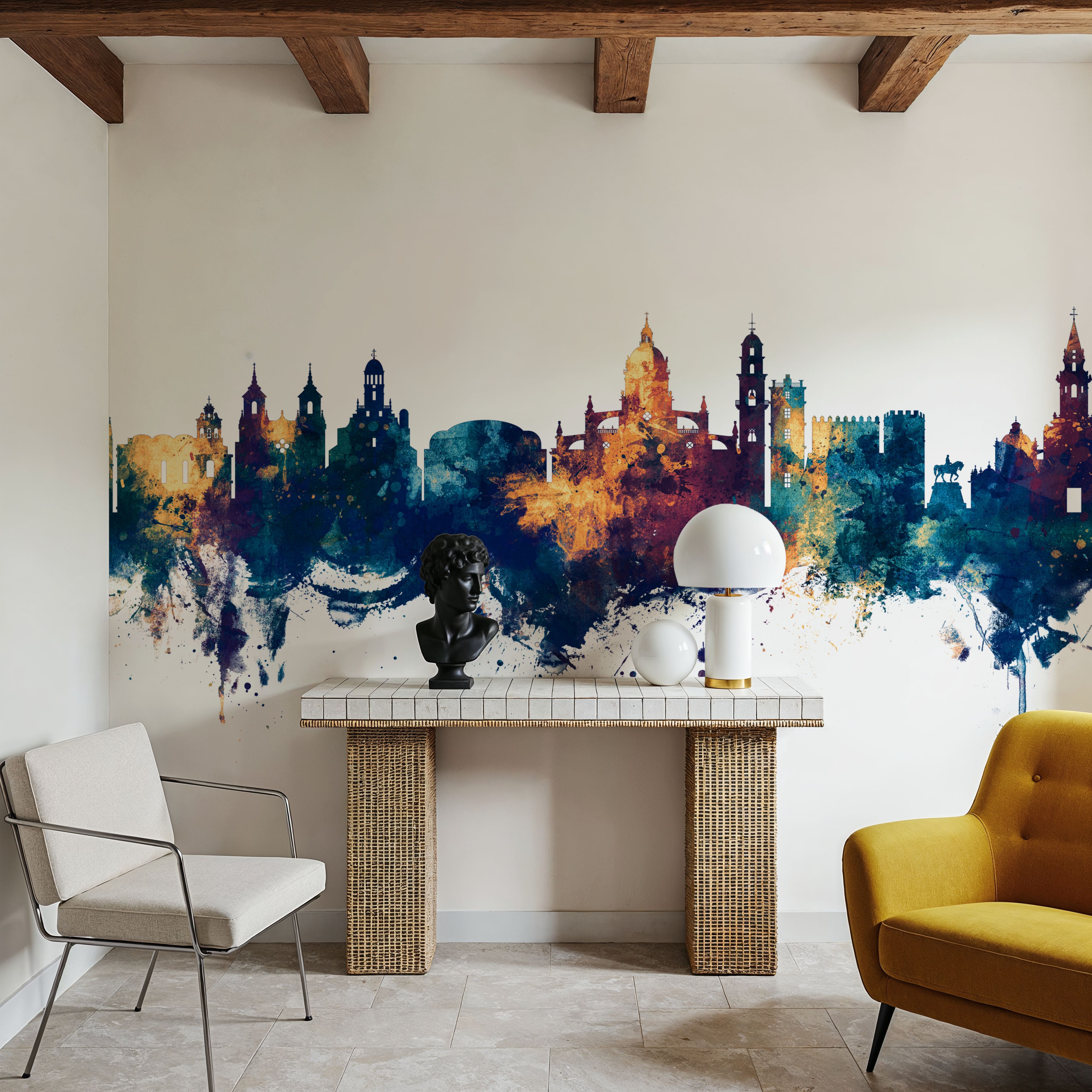 Jerez Spain Skyline Blue & Bronze