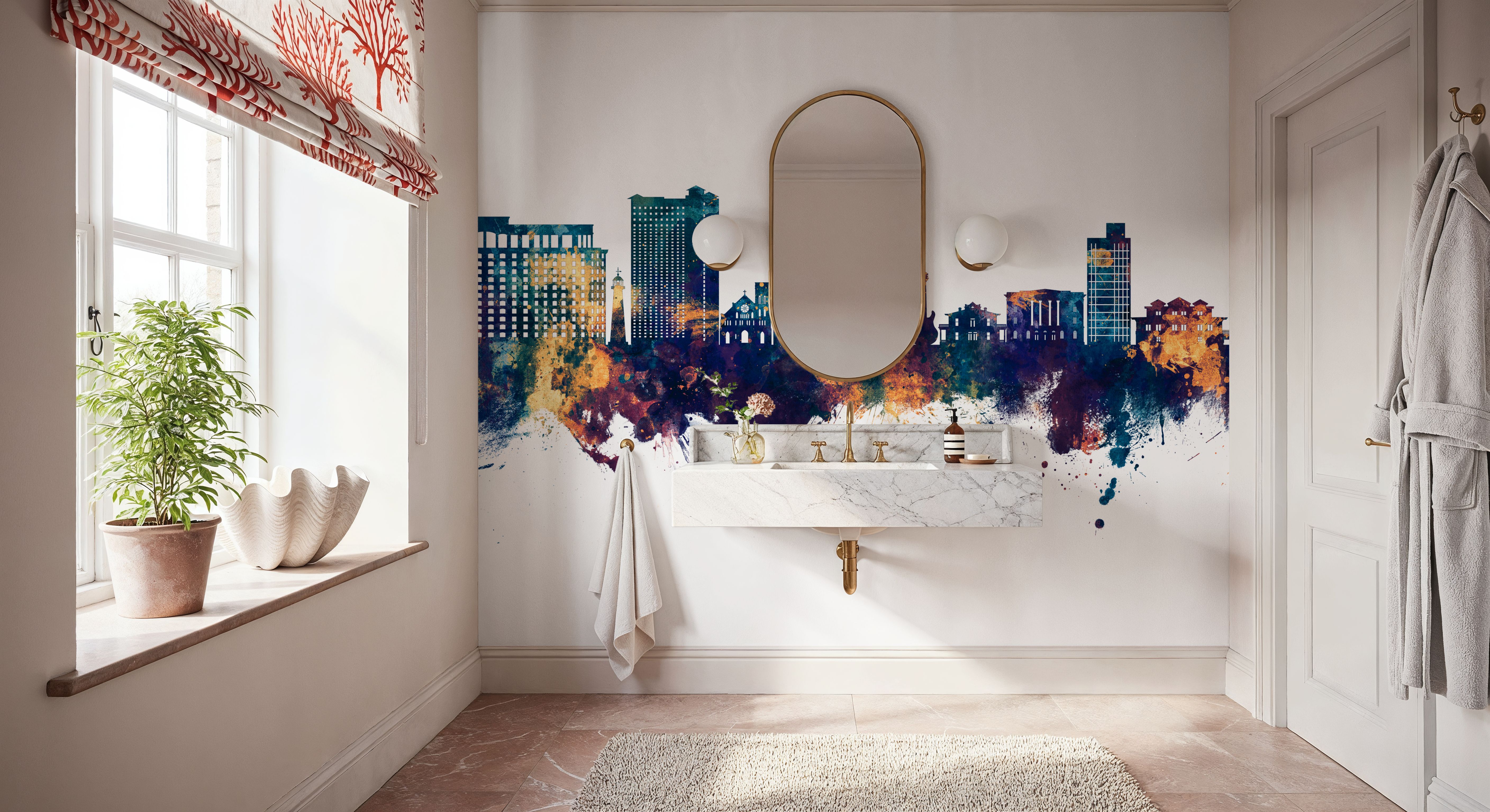 Biloxi Mississippi Skyline Blue & Bronze