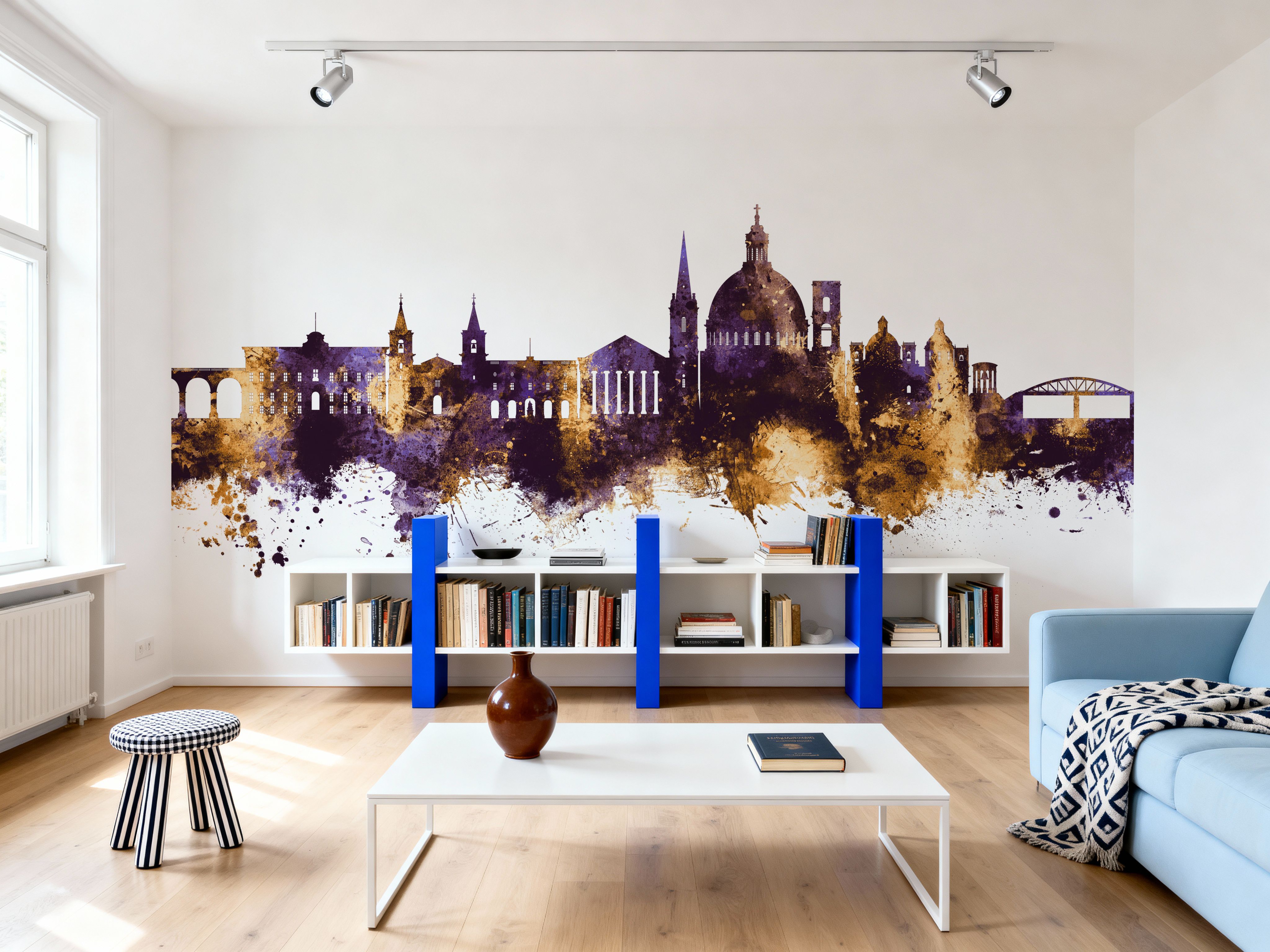 Valletta Malta Skyline Purple & Gold