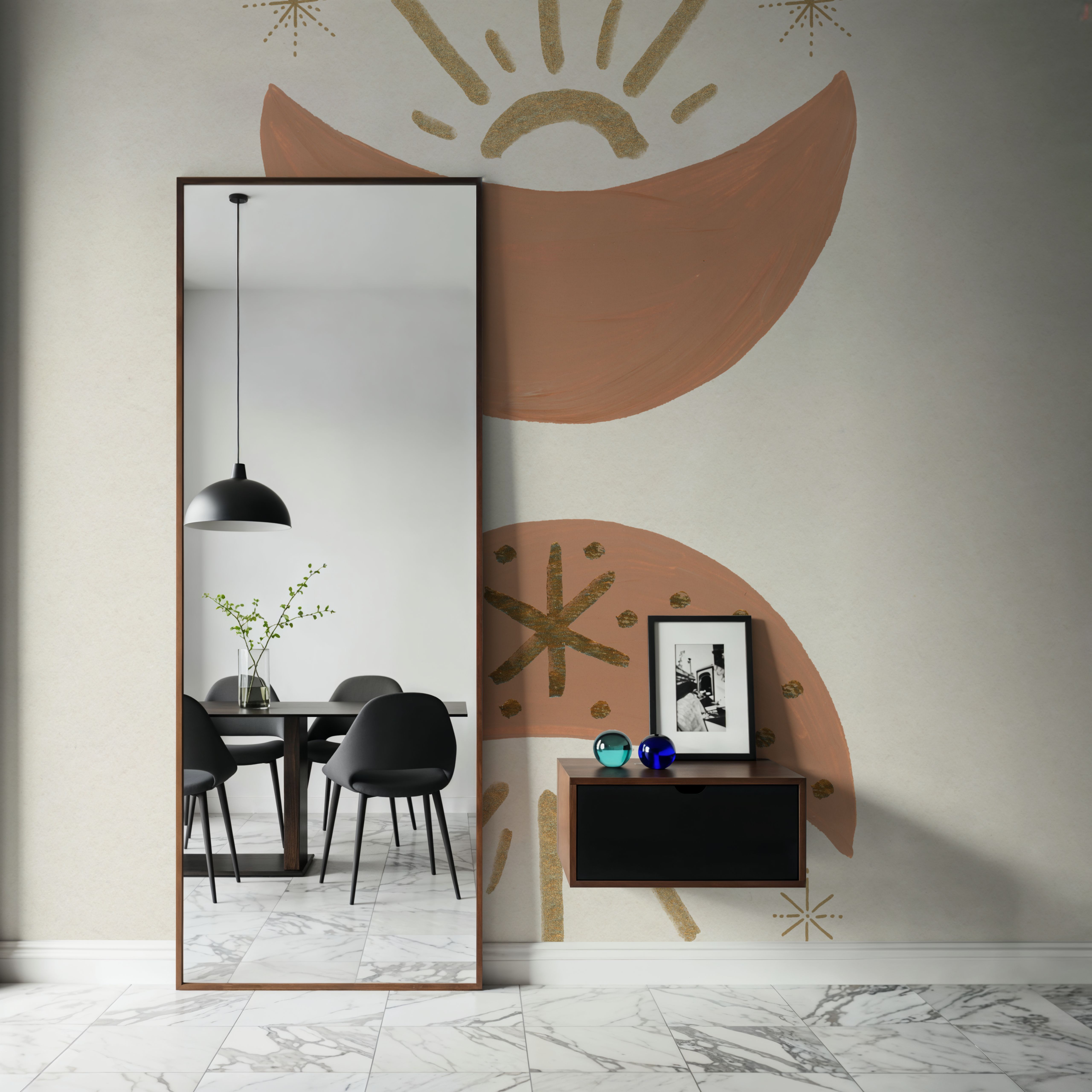 Serene Moon and Sun Beams