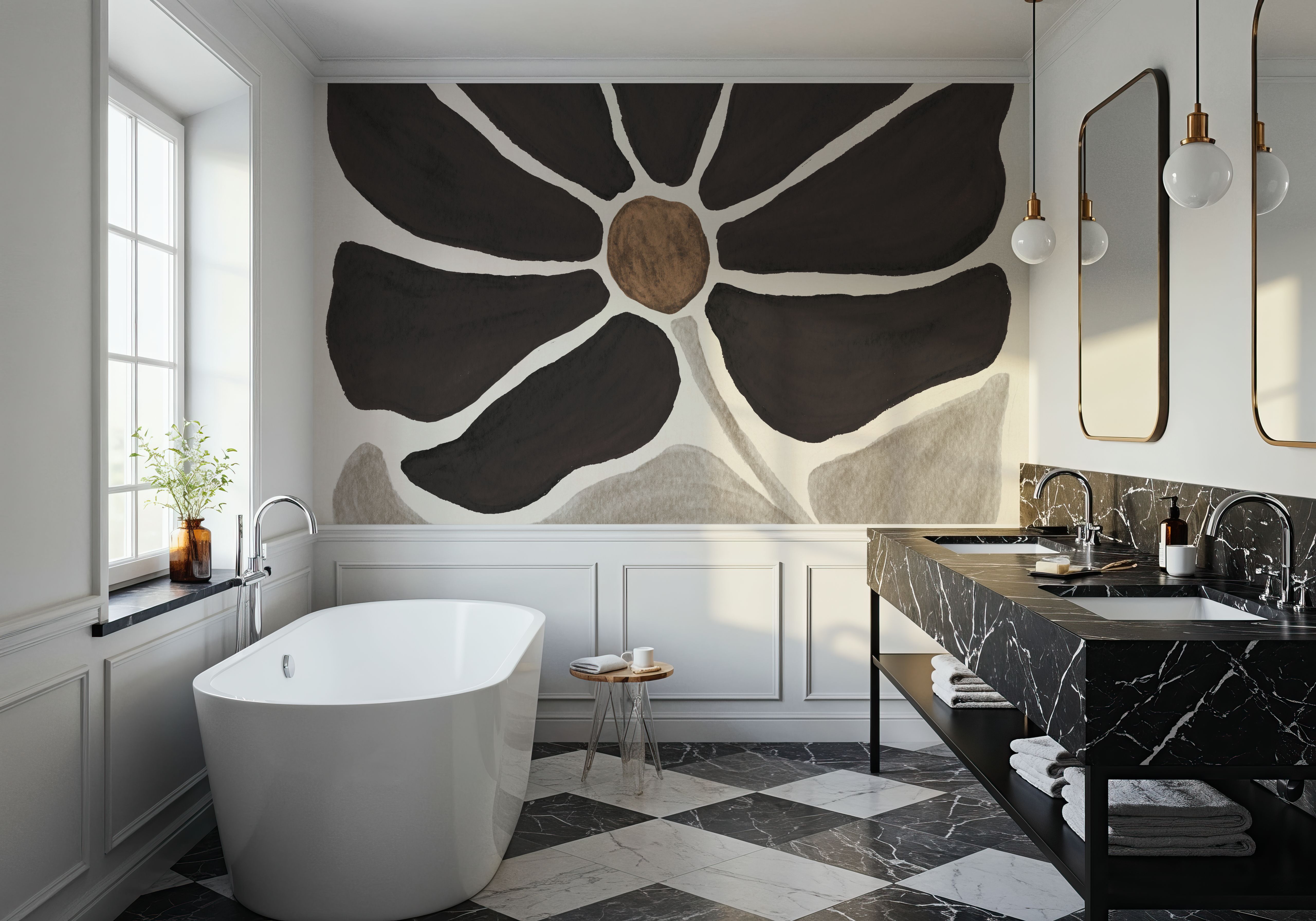 Modern Petals IV Neutral, Wallpaper