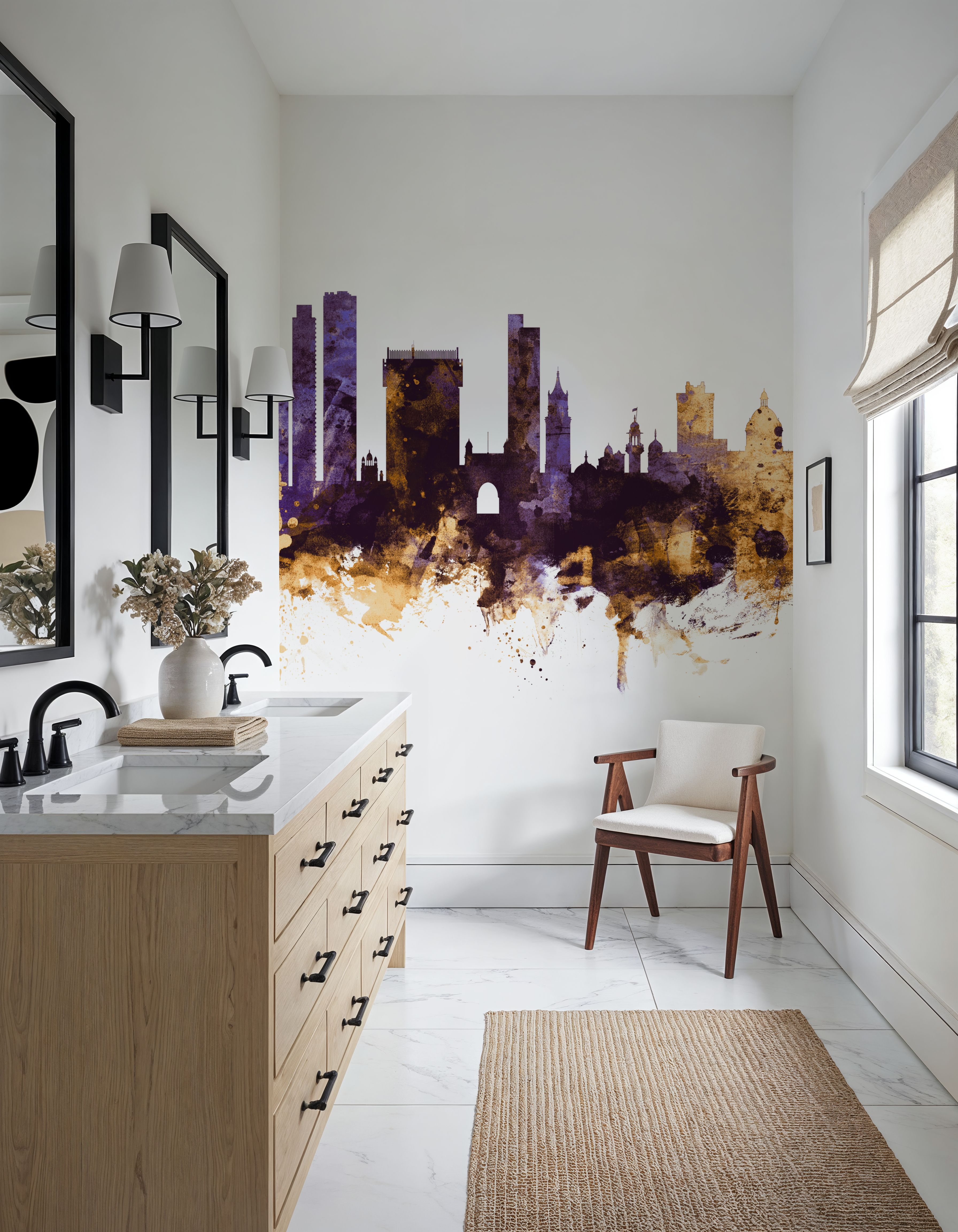 Mumbai Skyline India Bombay Purple & Gold