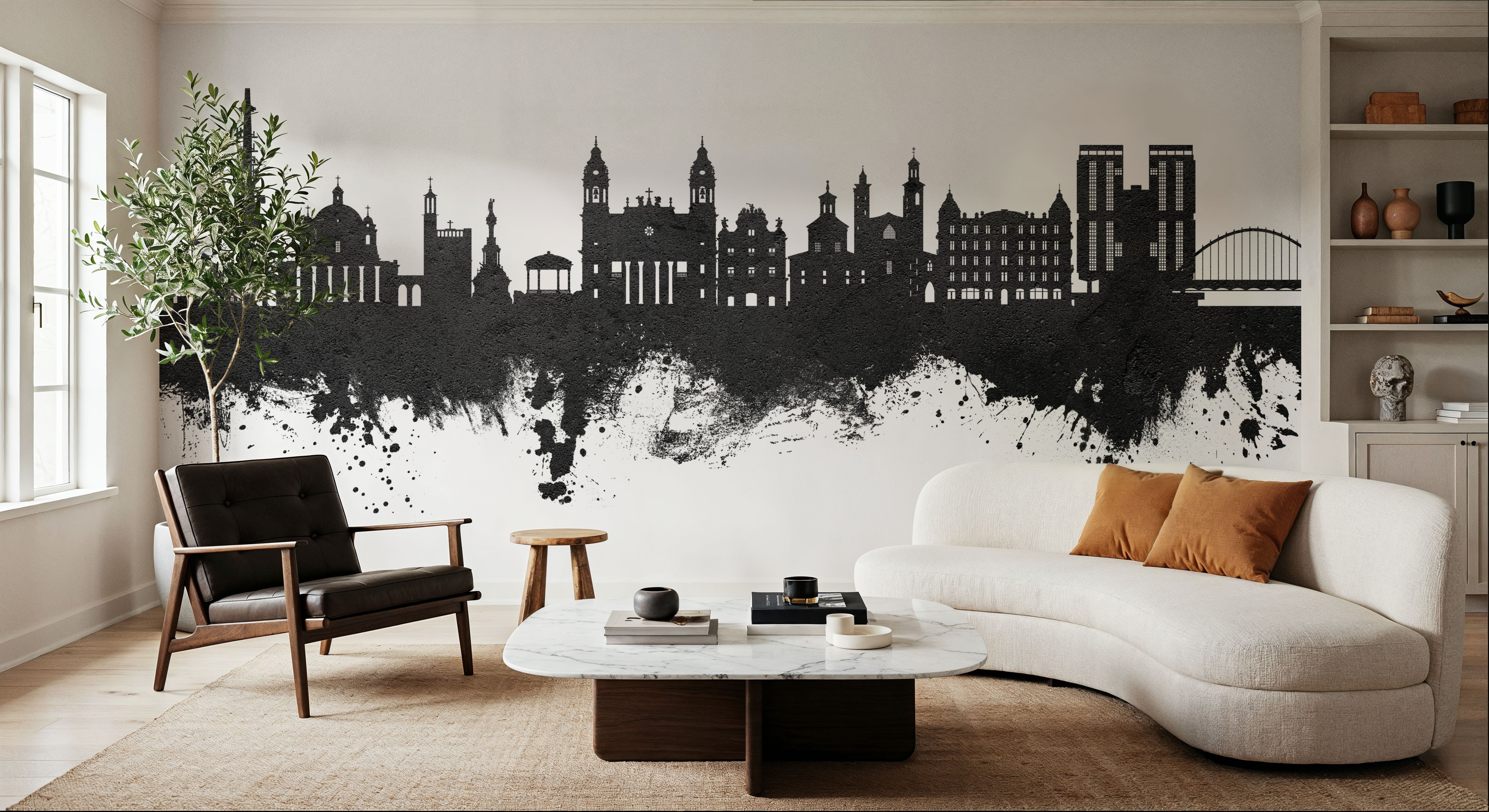 Pamplona Spain Skyline Black & White