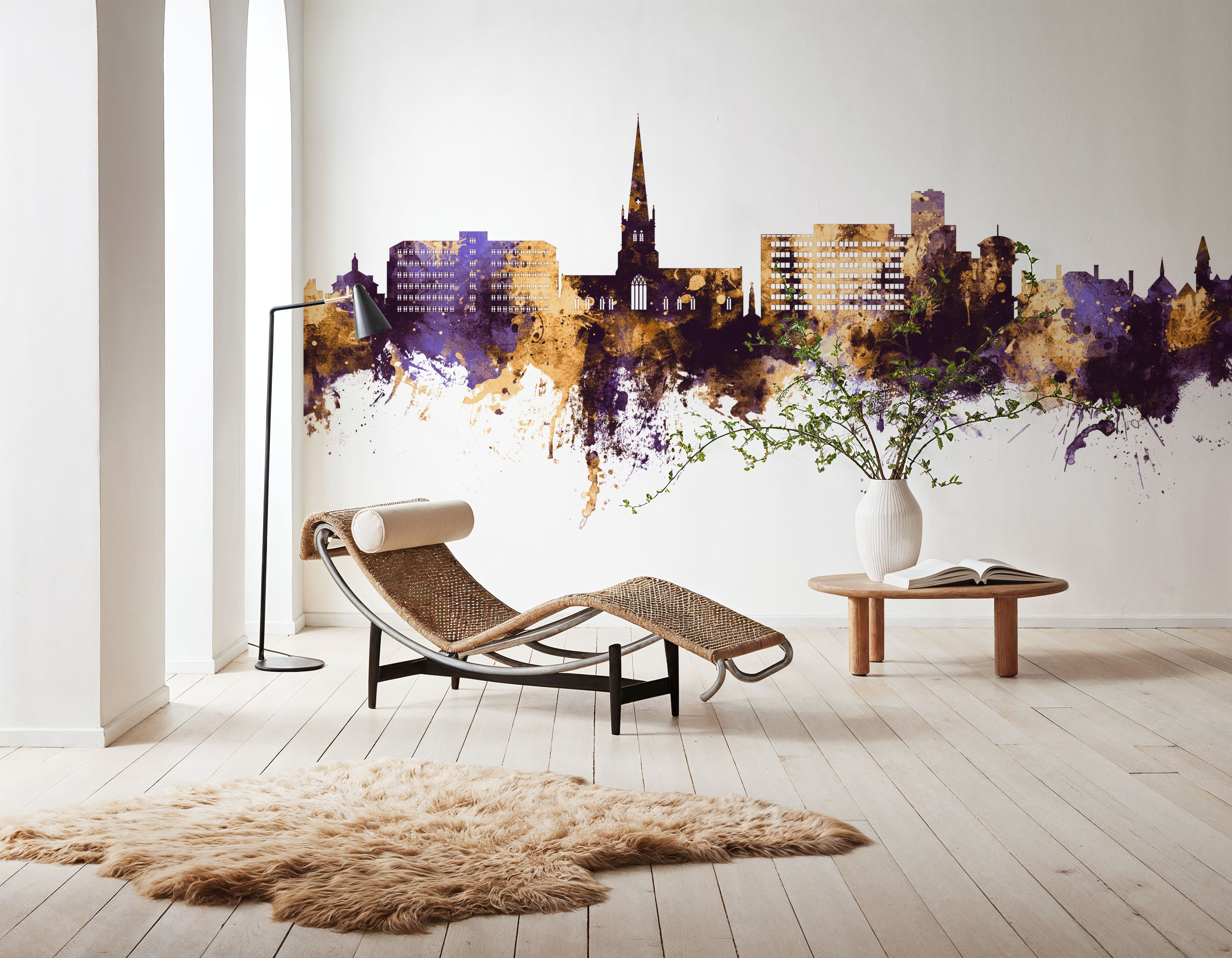 Solihull England Skyline Purple & Gold