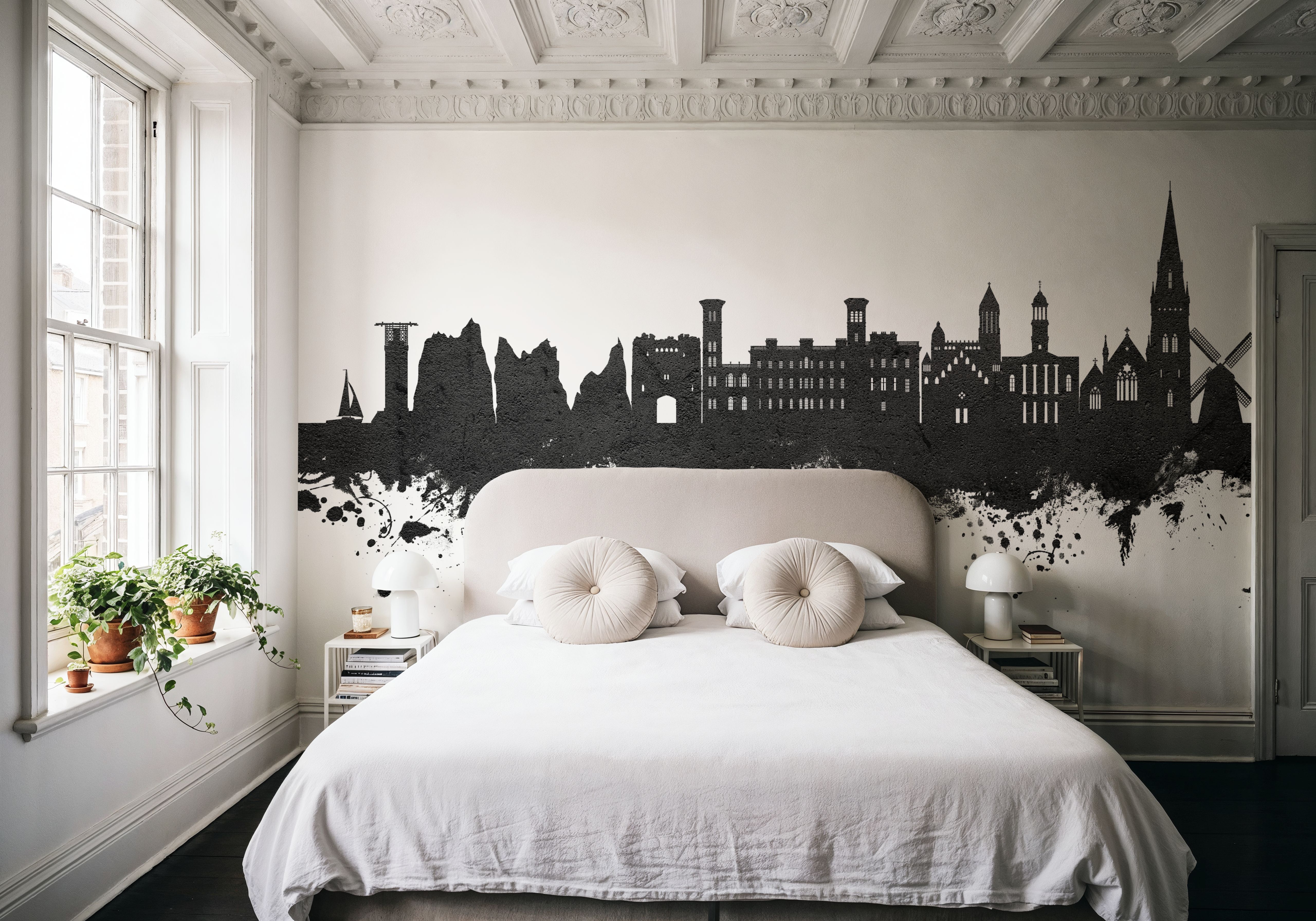 Isle of Wight England Skyline Black & White