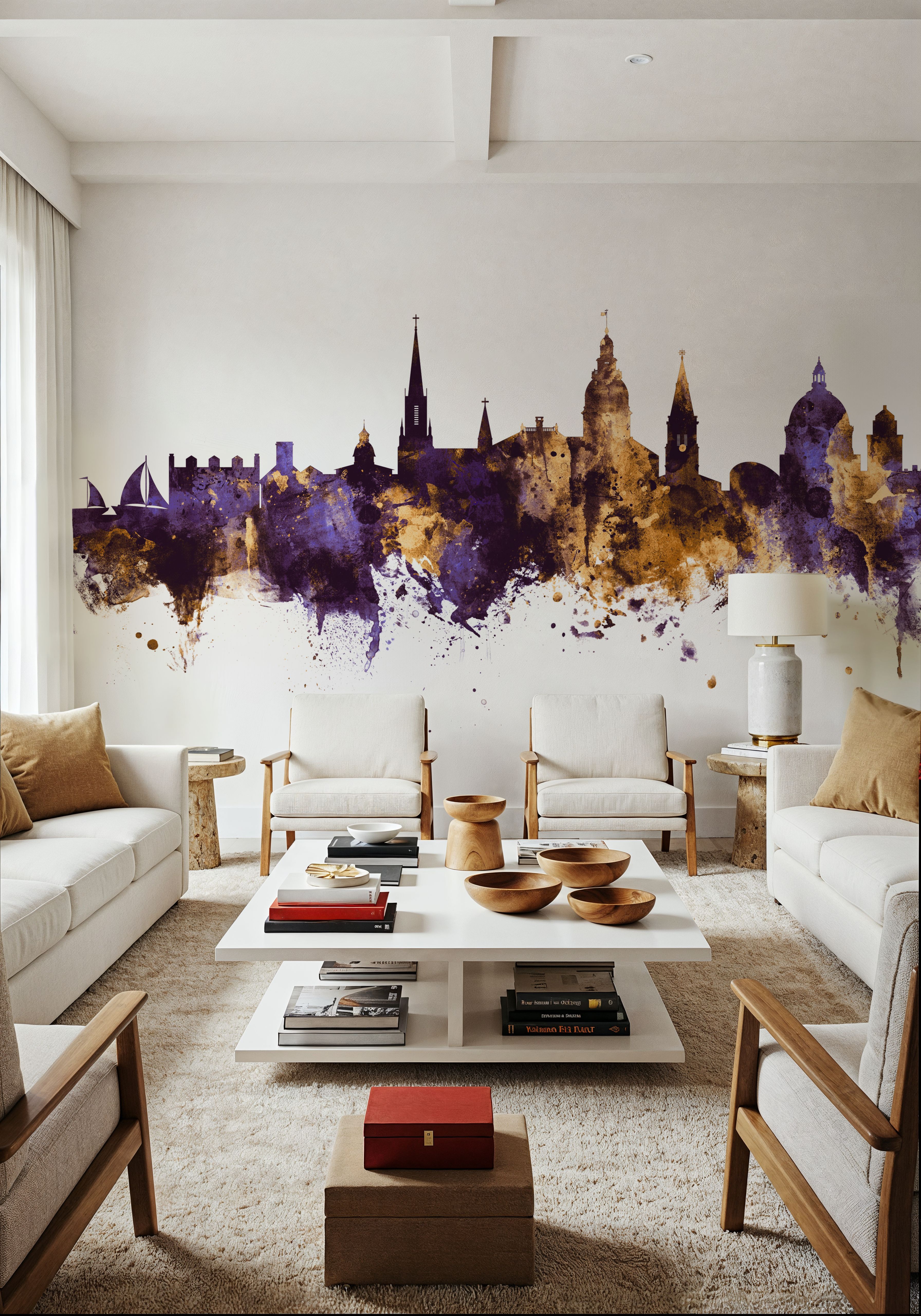 Annapolis Maryland Skyline Purple & Gold