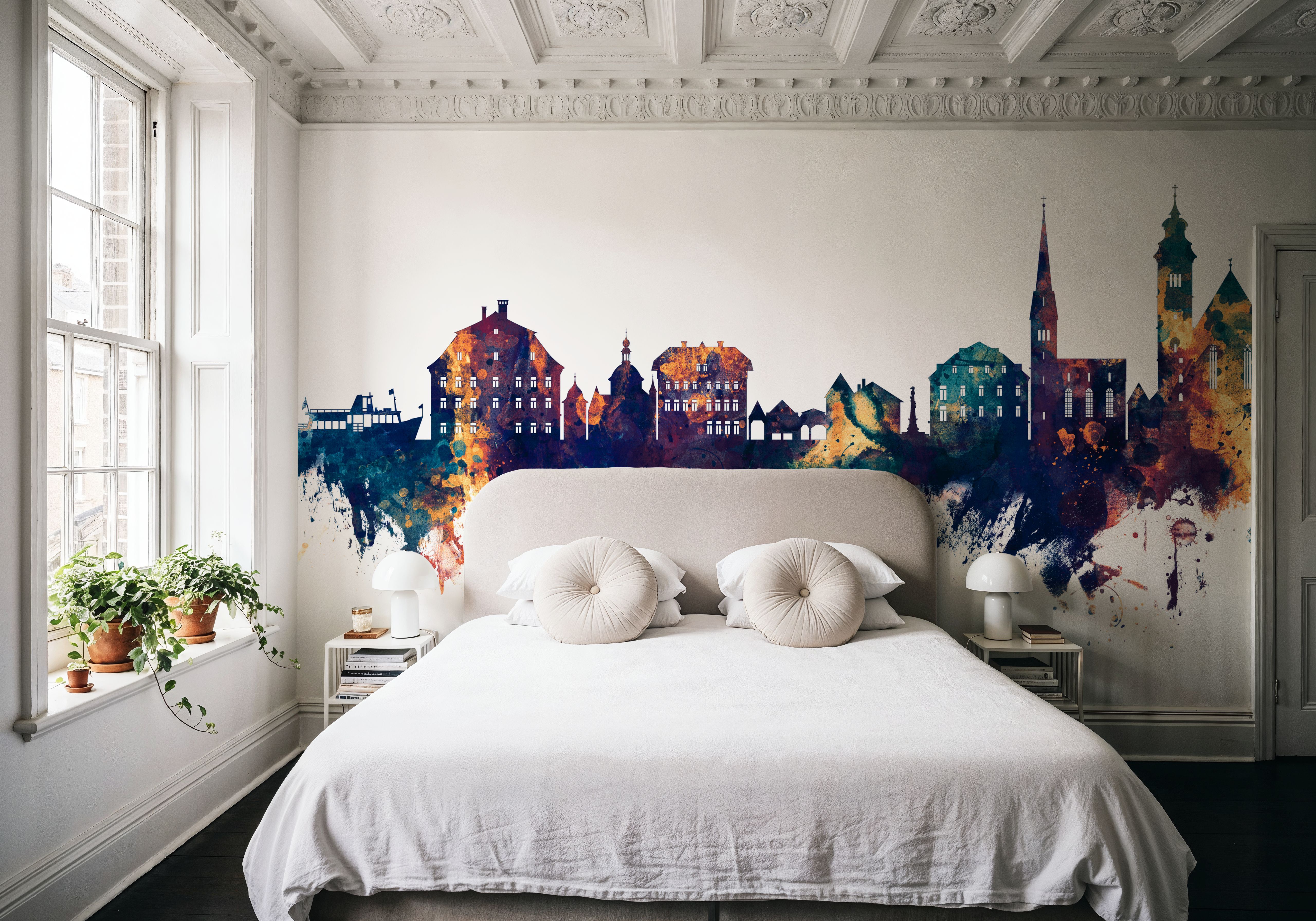 Hallstatt Austria Skyline Blue & Bronze, Tapet