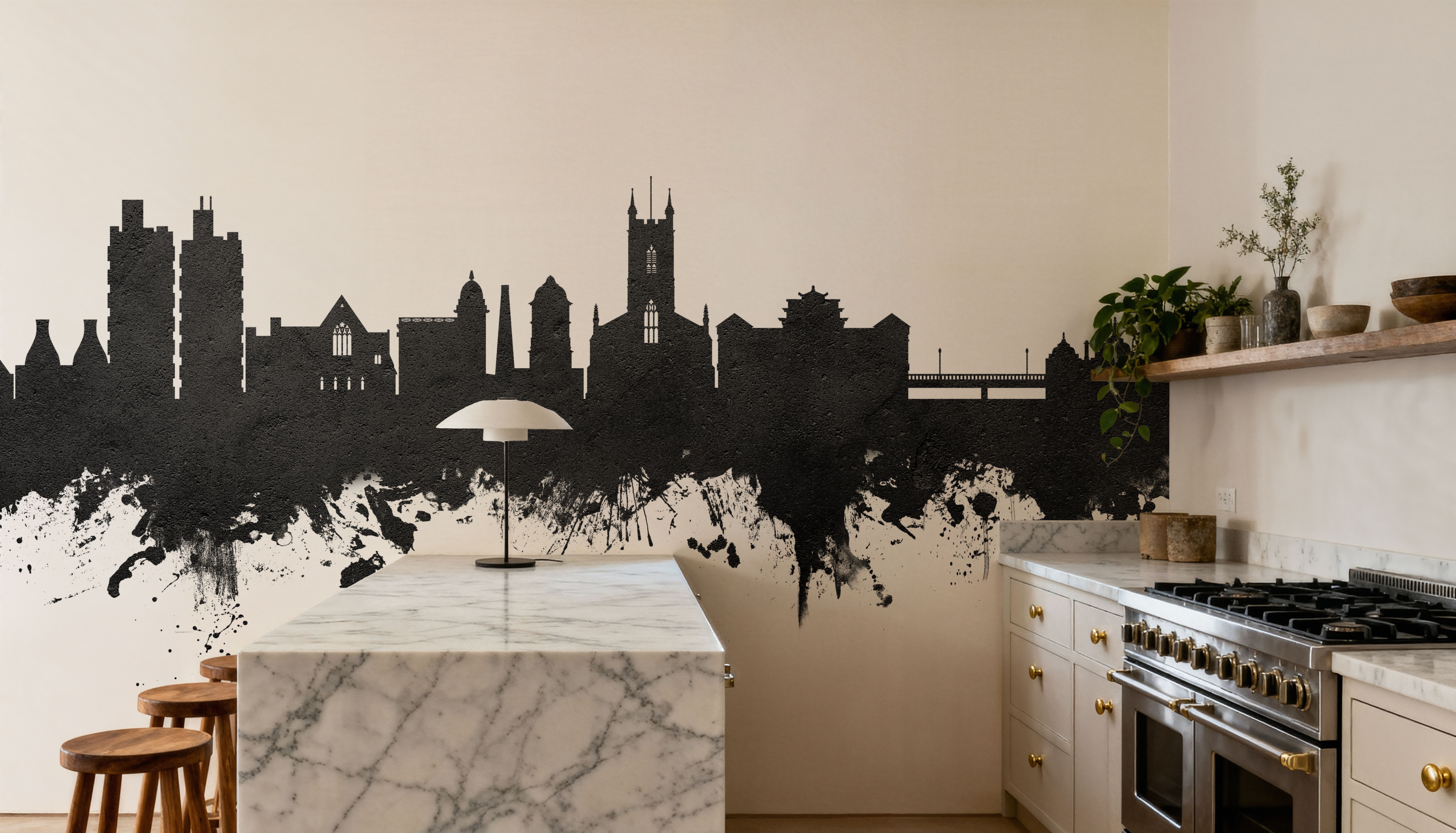 Stoke-on-Trent Skyline Black & White