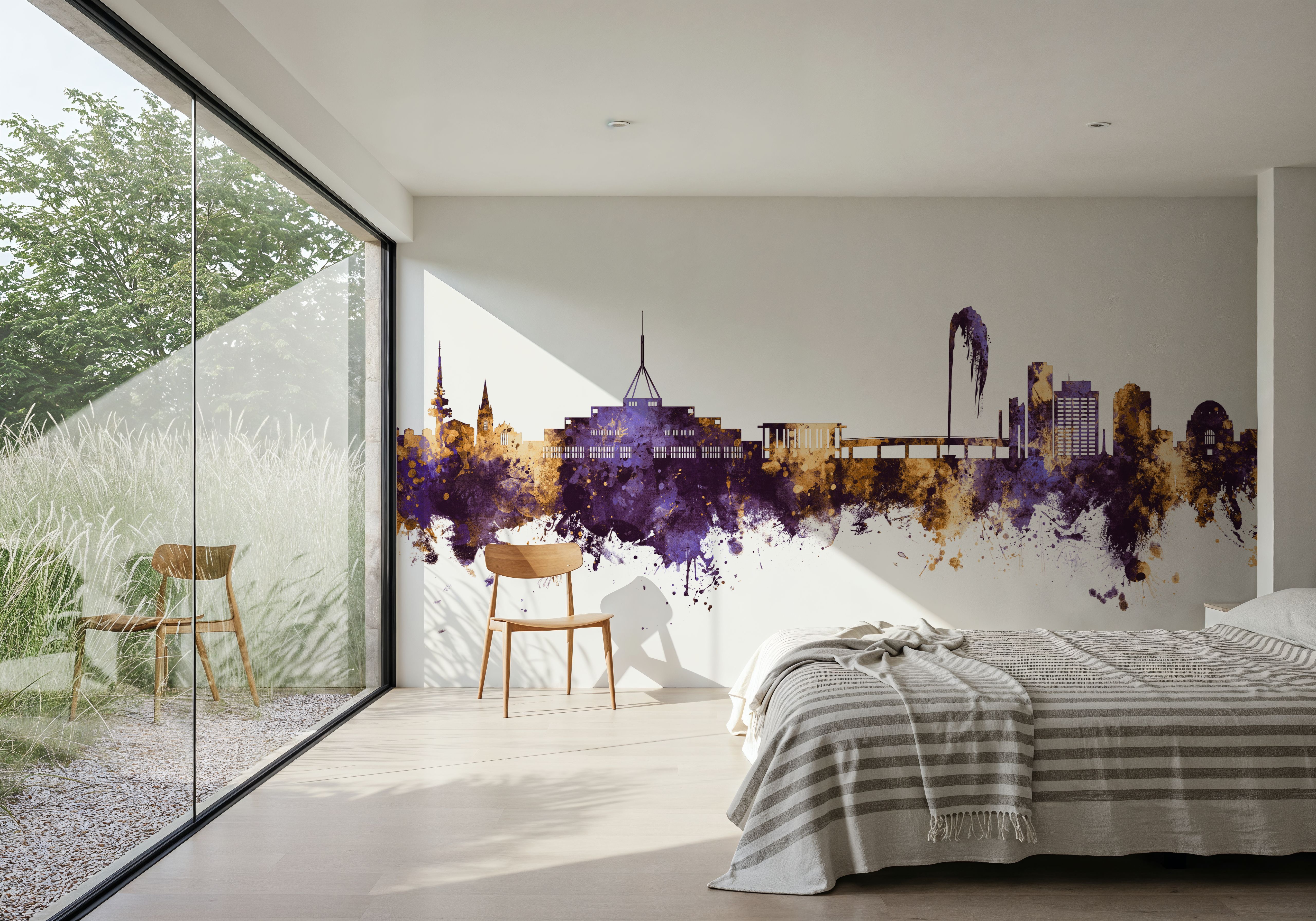 Canberra Skyline Purple & Gold