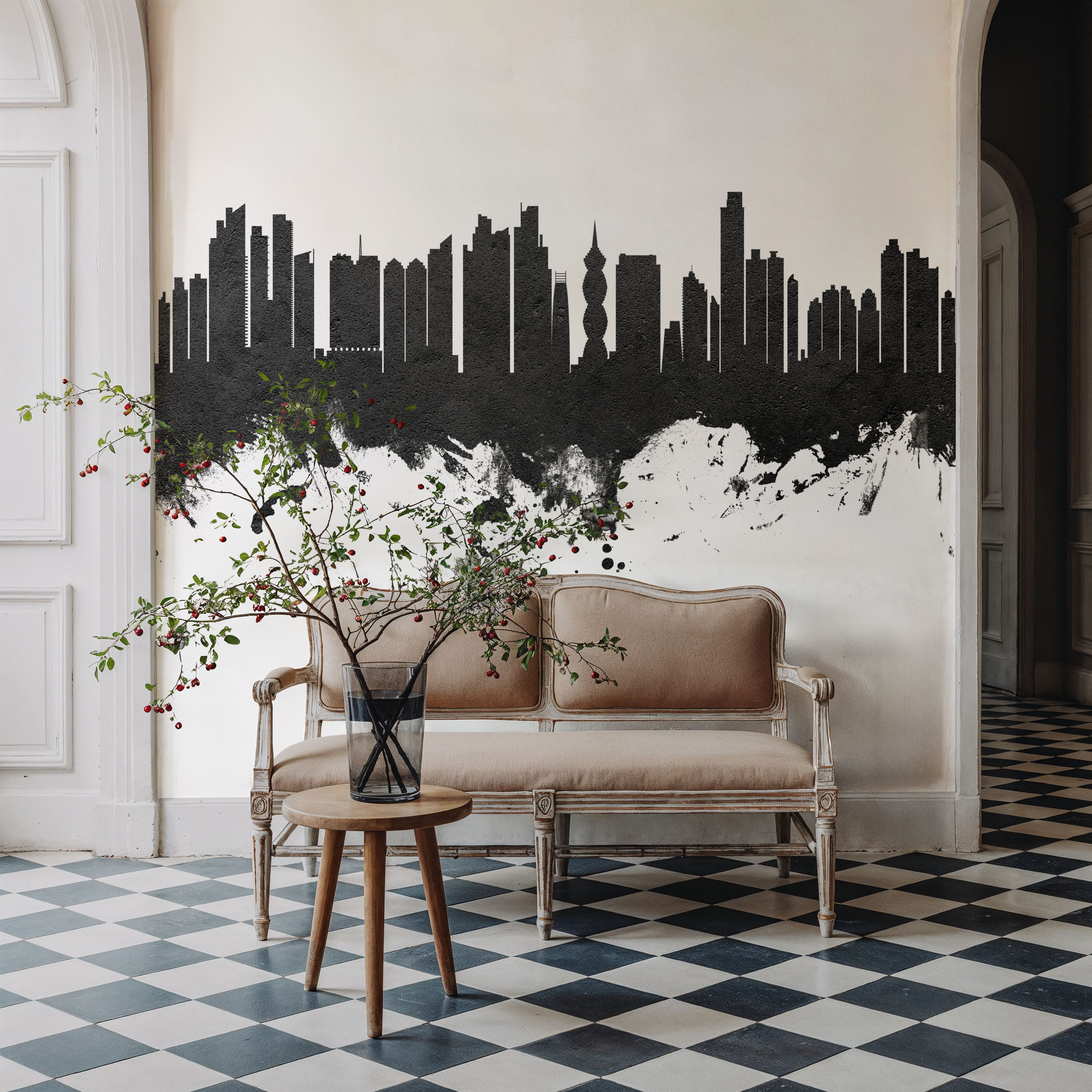 Panama City Skyline Black & White