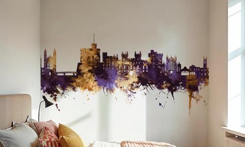 Windsor England Skyline Purple & Gold