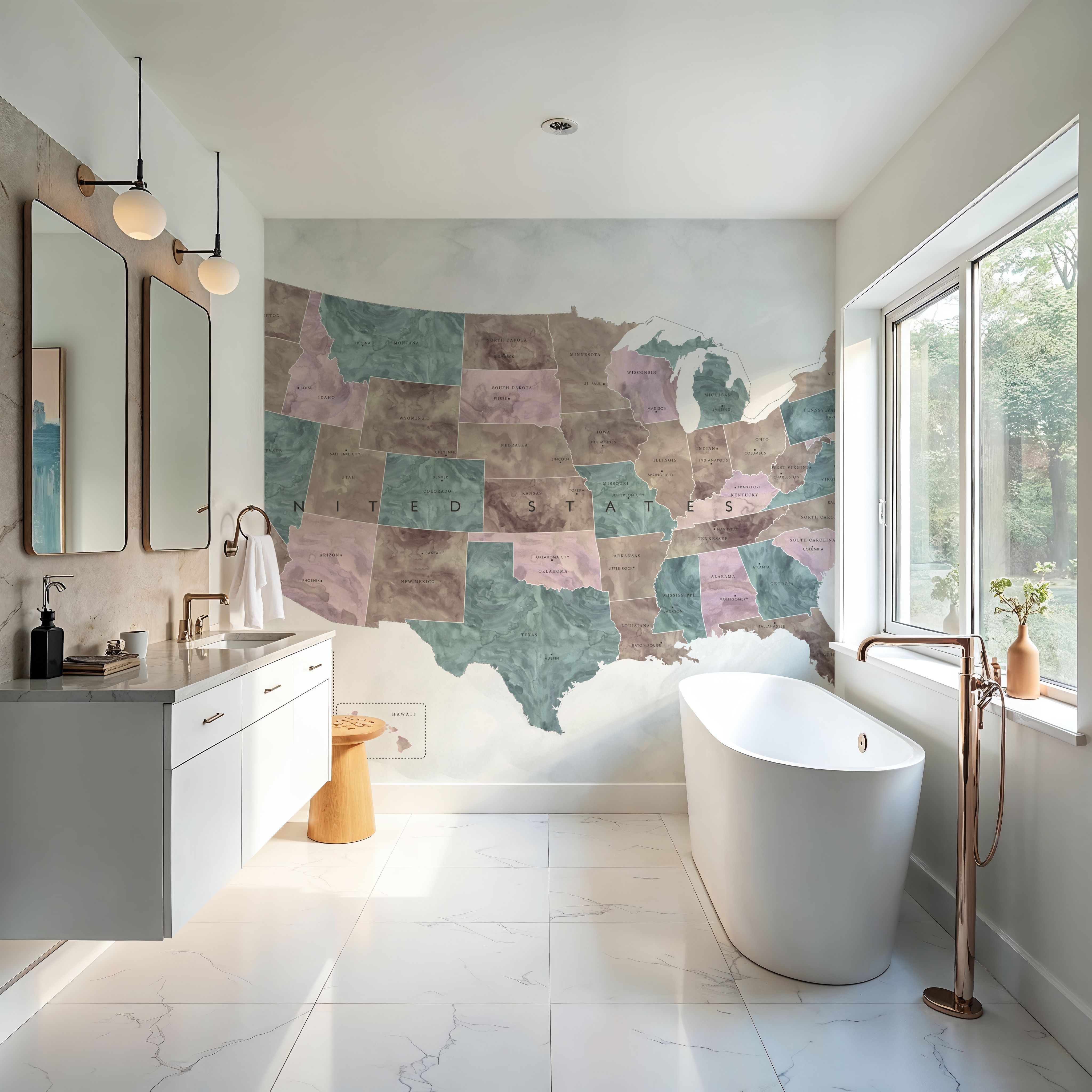 US State Map - Leire Wash