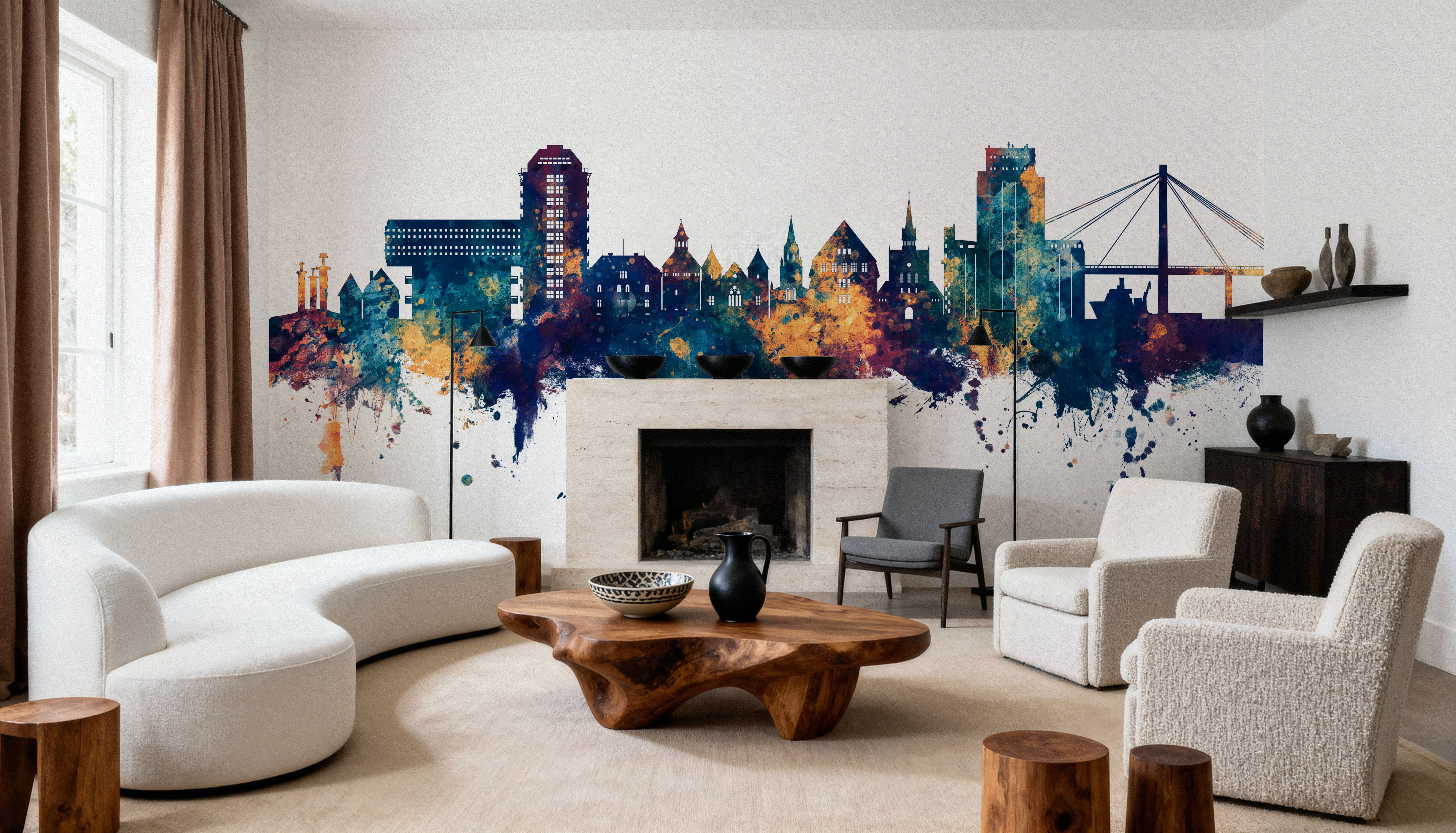 Stavanger Norway Skyline Blue & Bronze