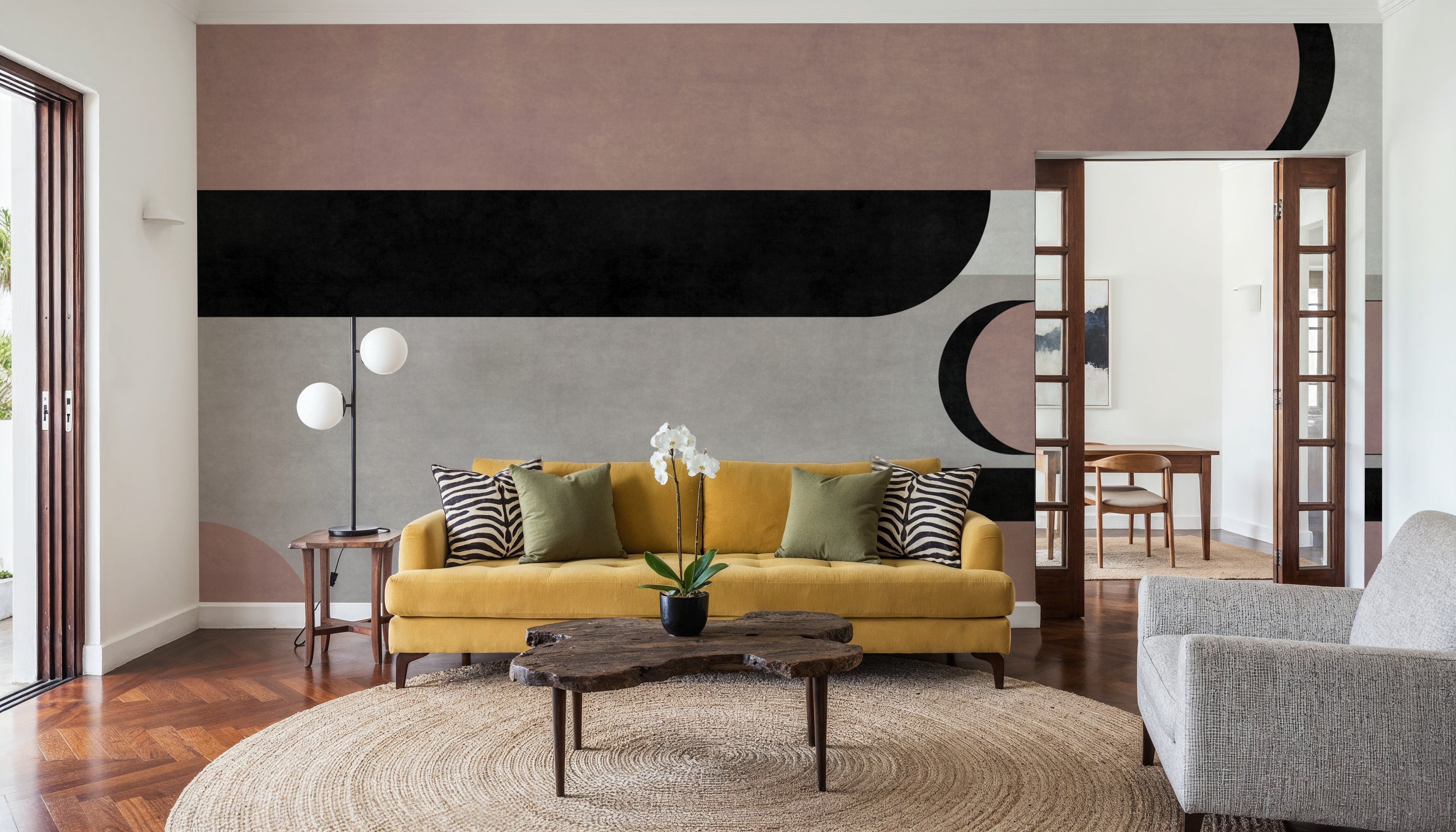 Modern Elements, Dusty Pink, Wallpaper