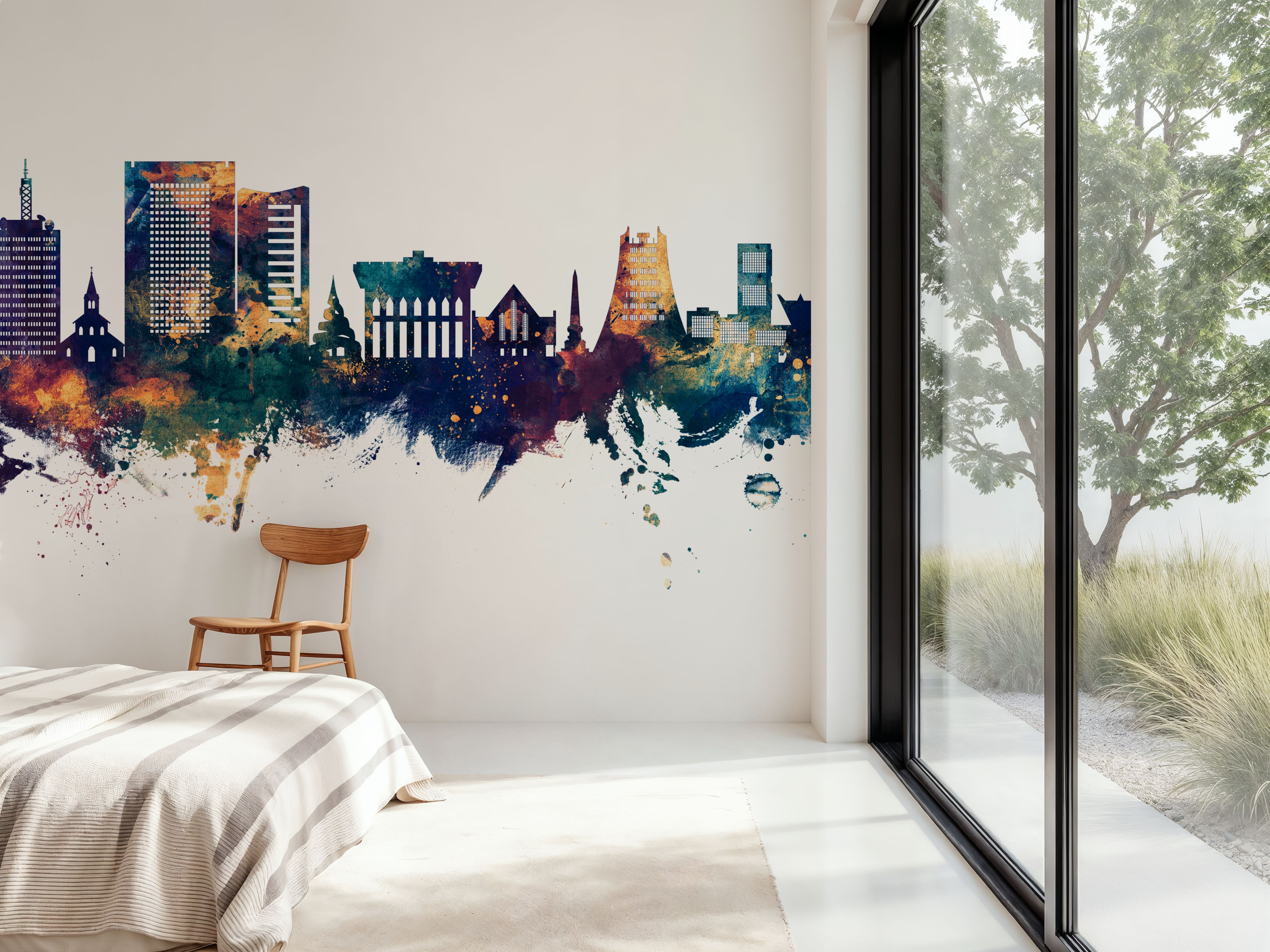 Yaoundé Cameroon Skyline Blue & Bronze