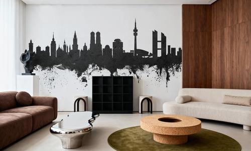 Munich Skyline Black & White
