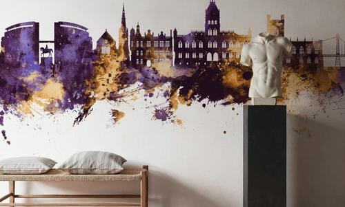 Chester England Skyline Purple & Gold