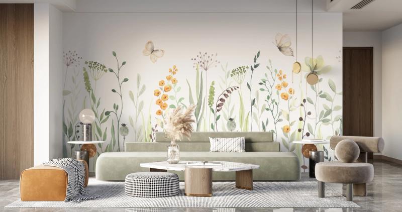 Meadow Landscape wallpaper mural 100% PVC-free and non-toxic