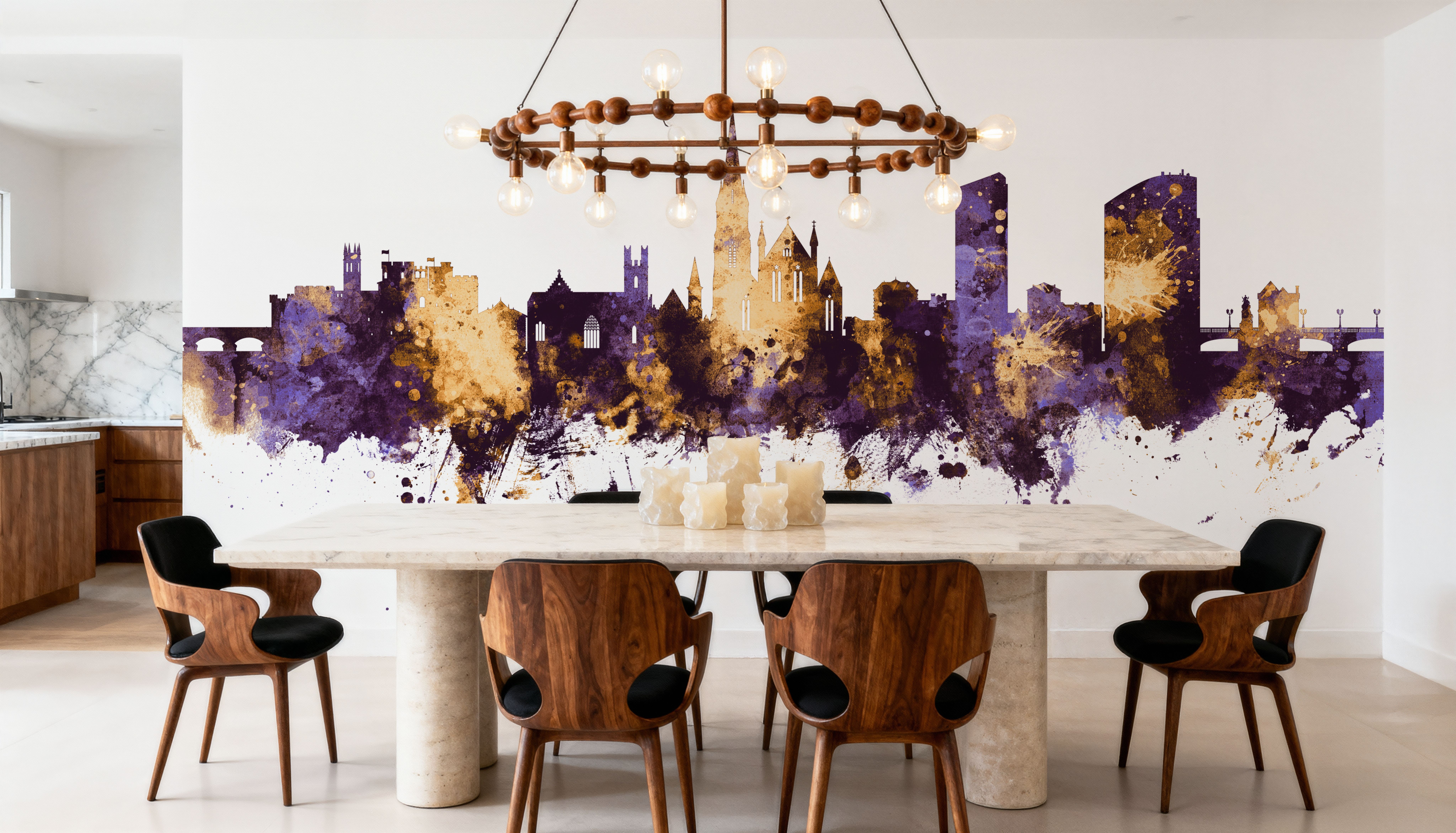 Limerick Ireland Skyline Purple & Gold
