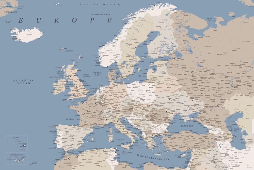 Europe Map Detailed - Amias