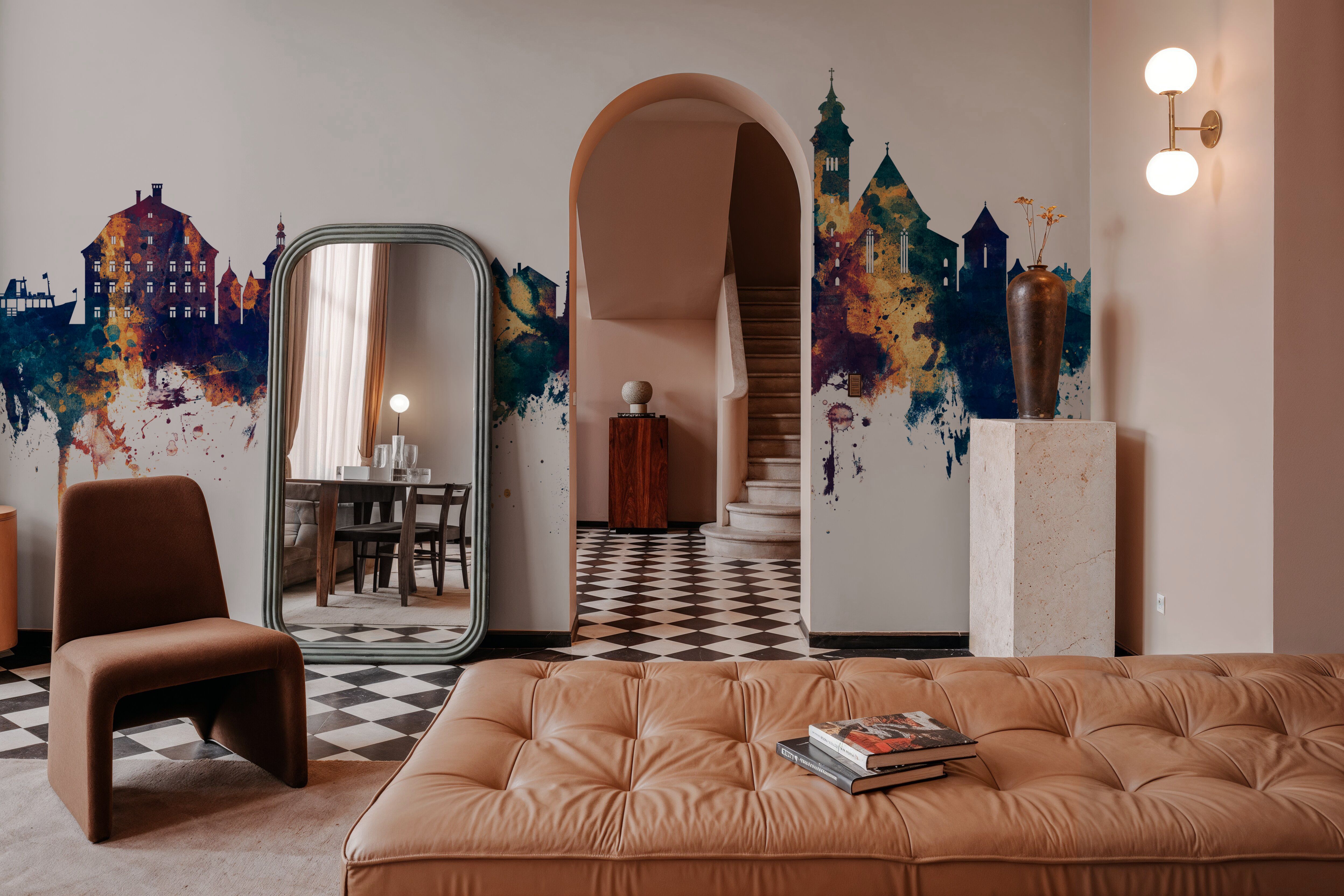 Hallstatt Austria Skyline Blue & Bronze