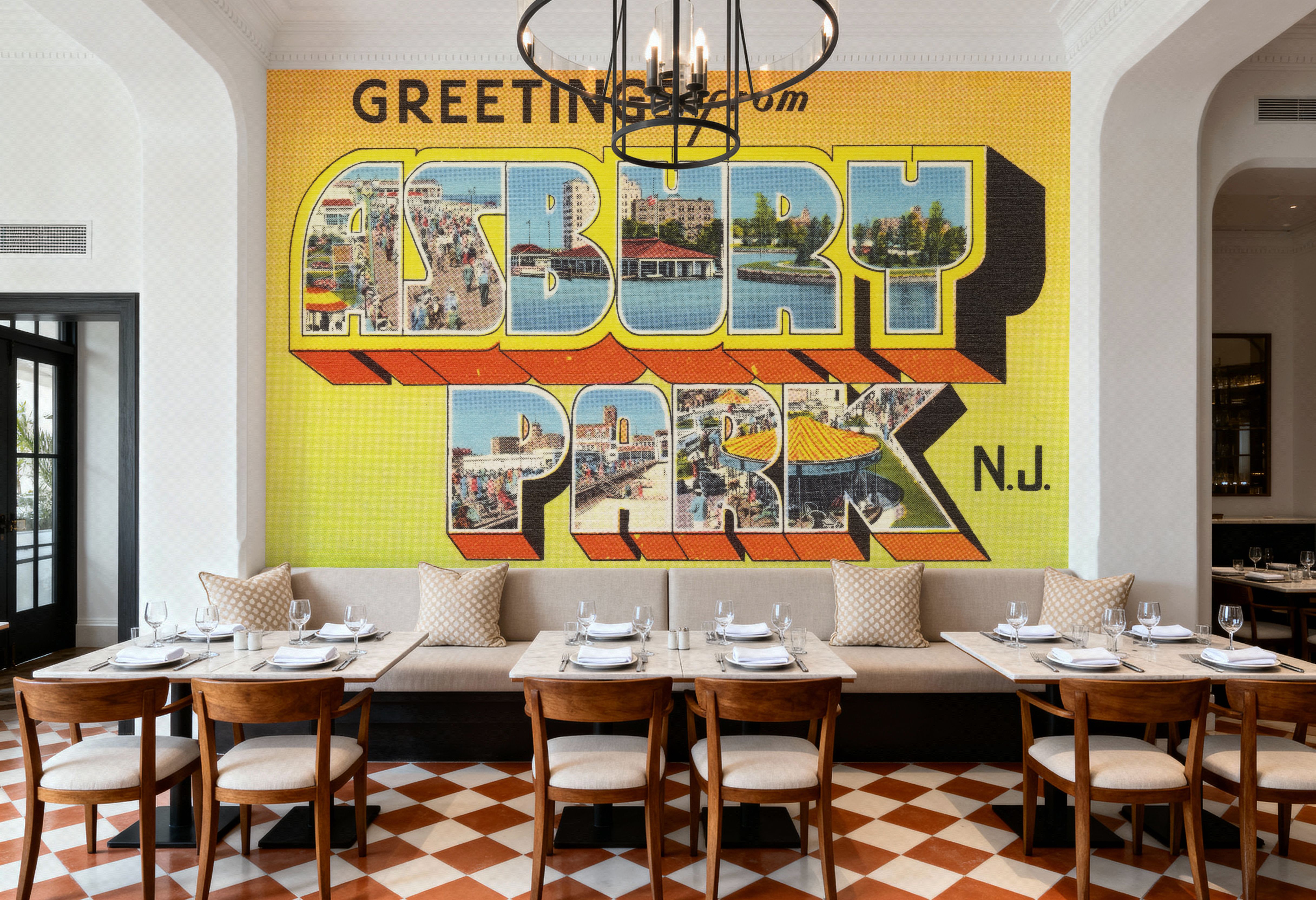 Greetings from Asbury Park NJ. - Screenprint Postcard