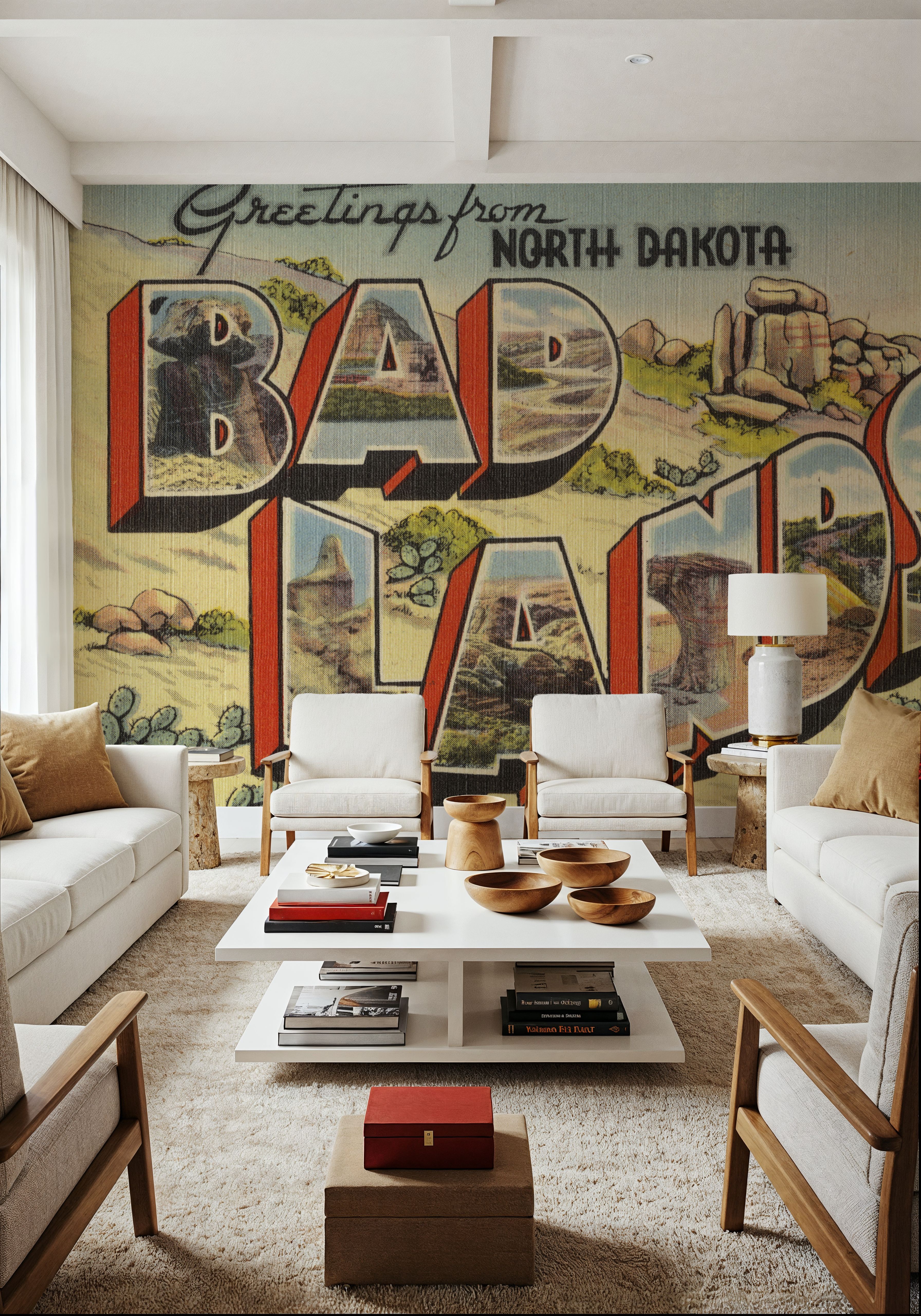 Greetings from Badlands - Screenprint Postcard