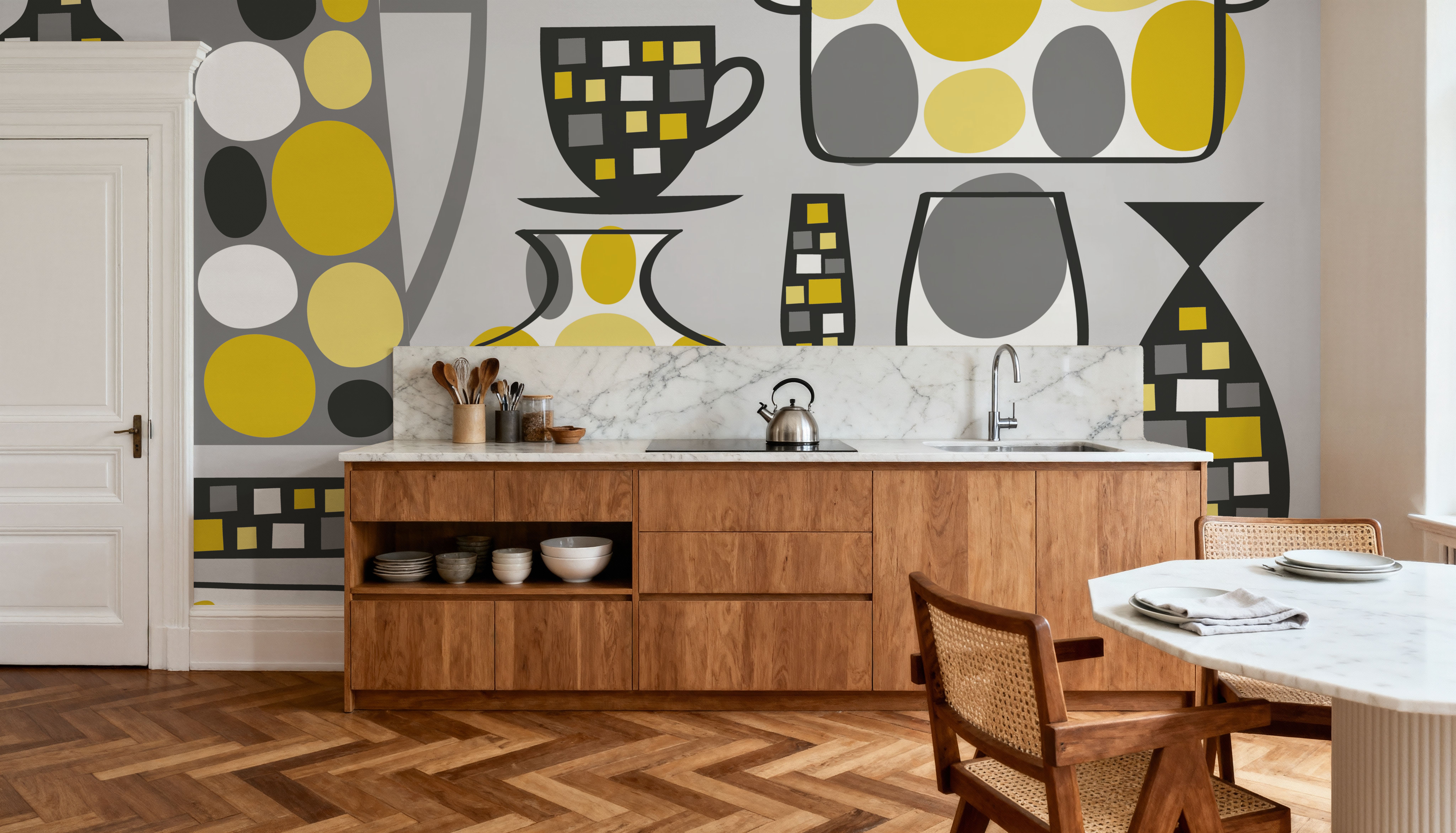 Retro Kitchen Marbles, Tapet