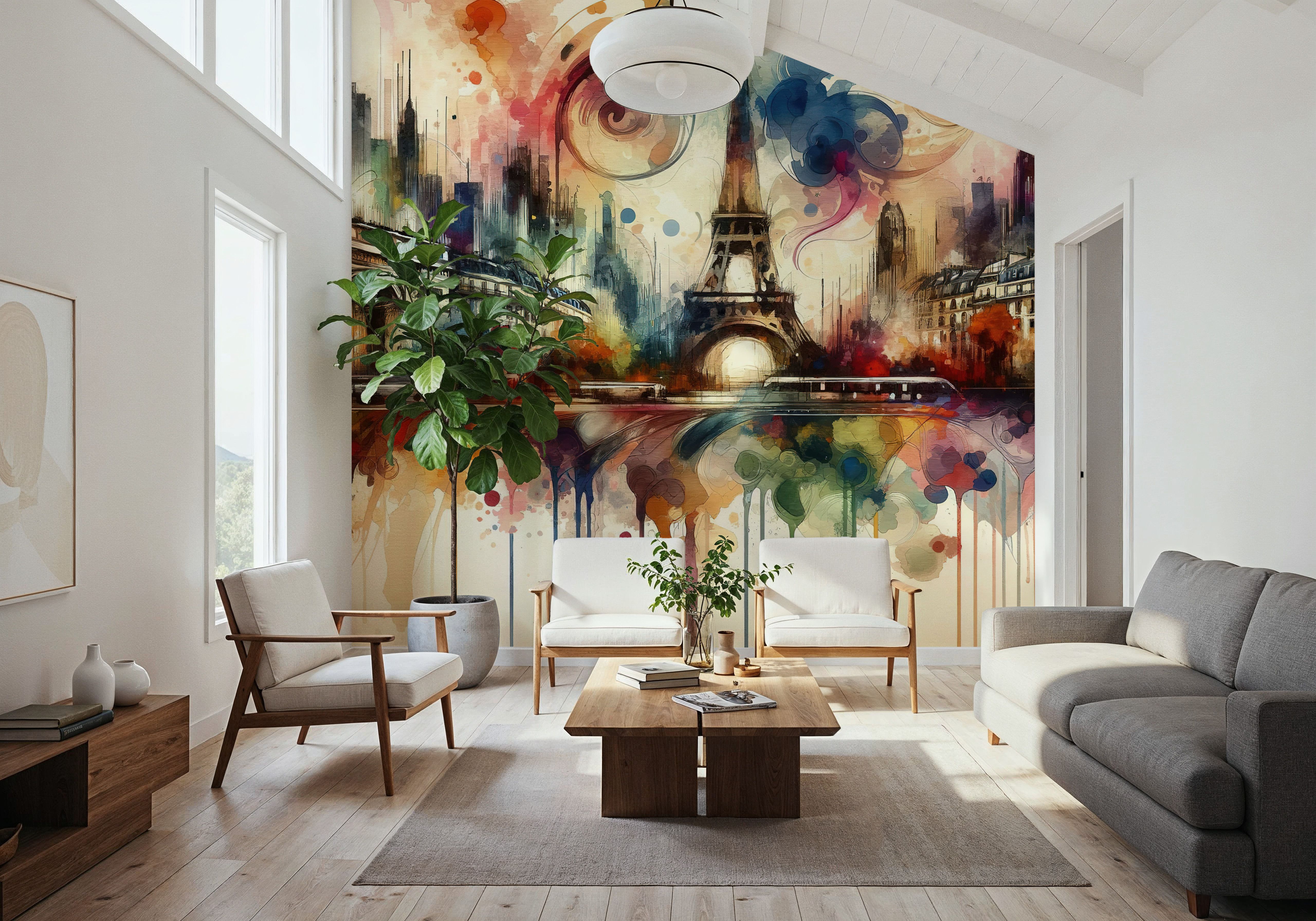 Watercolor Skyline Paris I