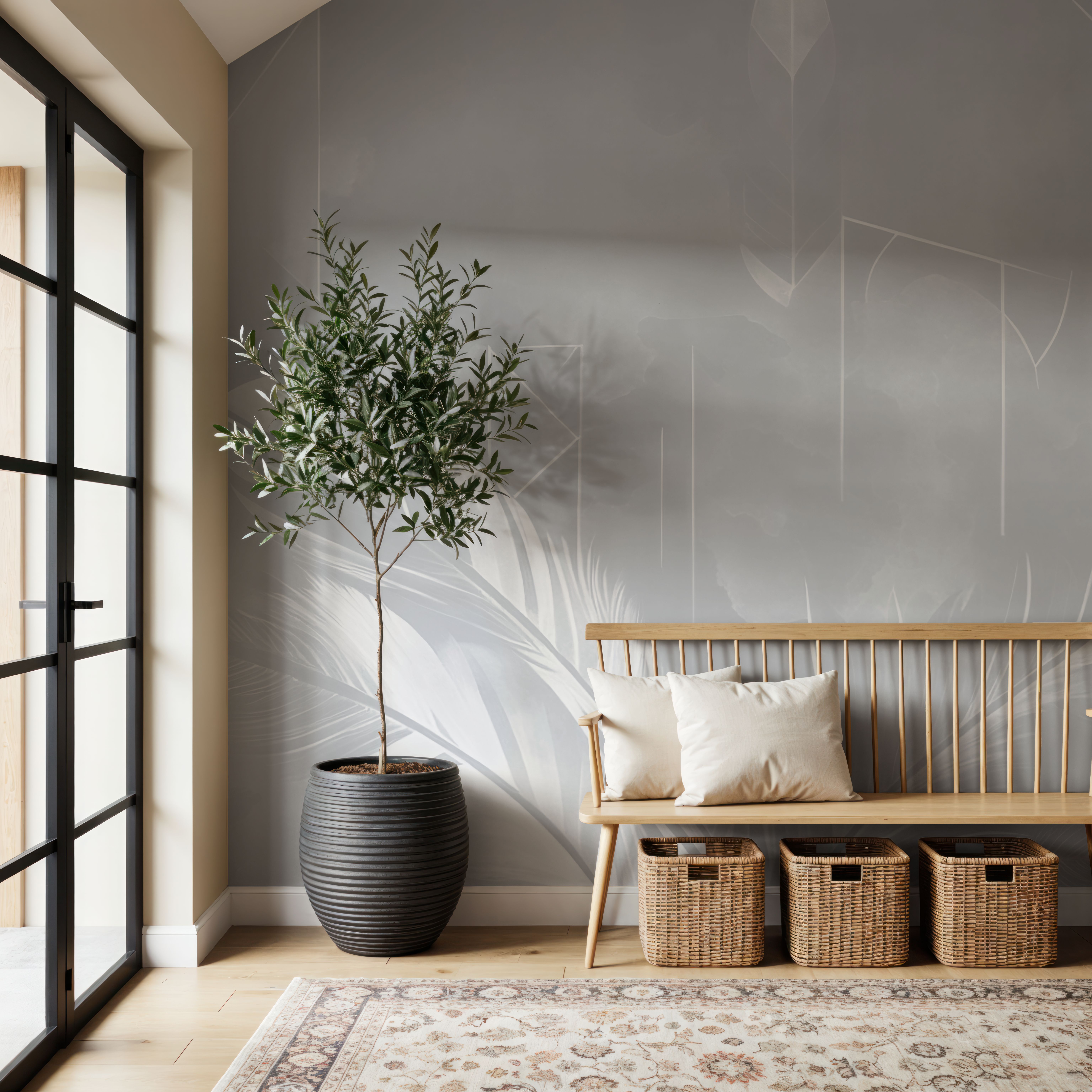 Solid Feather Geometry Gray