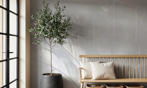 Solid Feather Geometry Gray