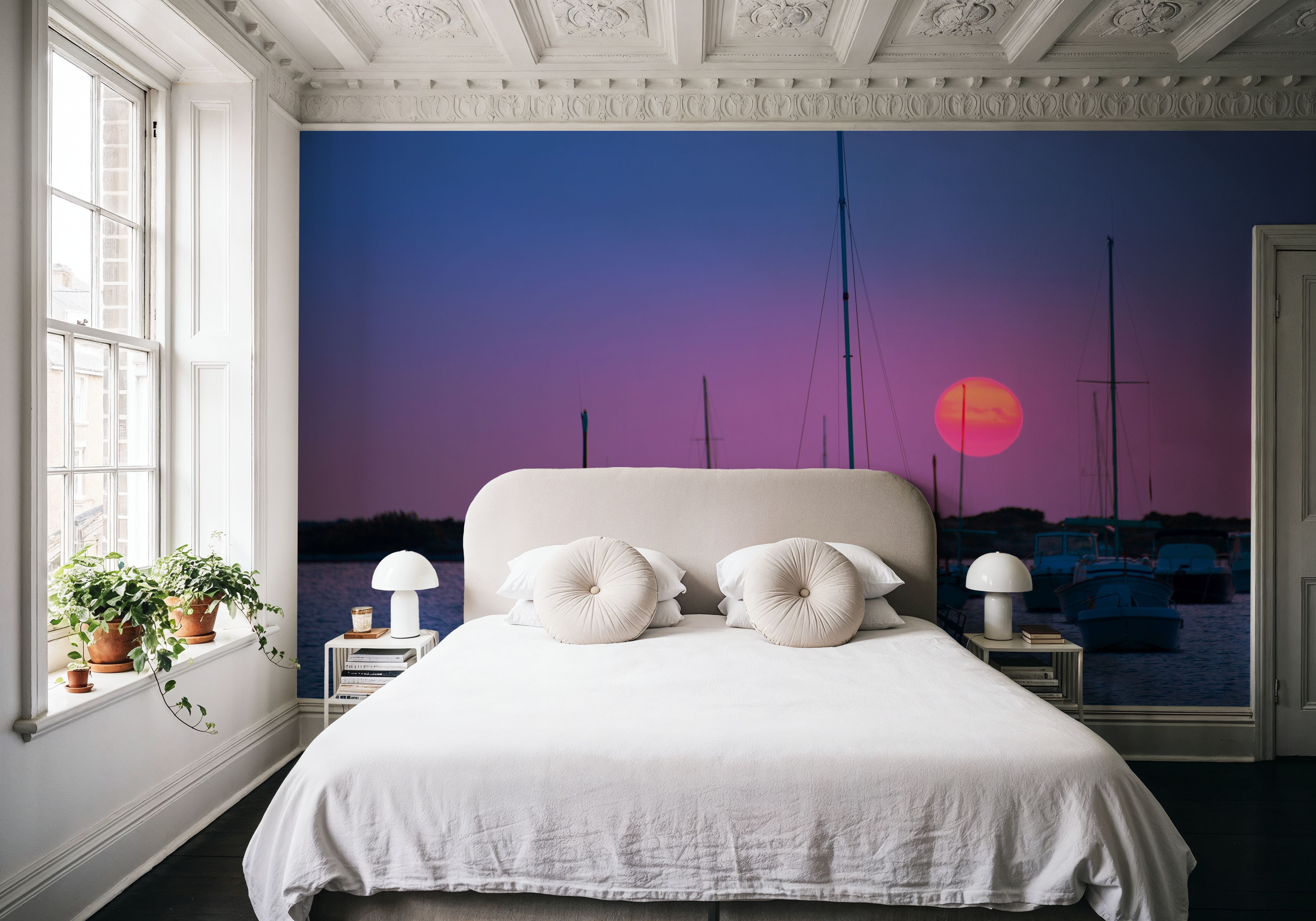 Boat Sunset Clear Skies, Papel pintado