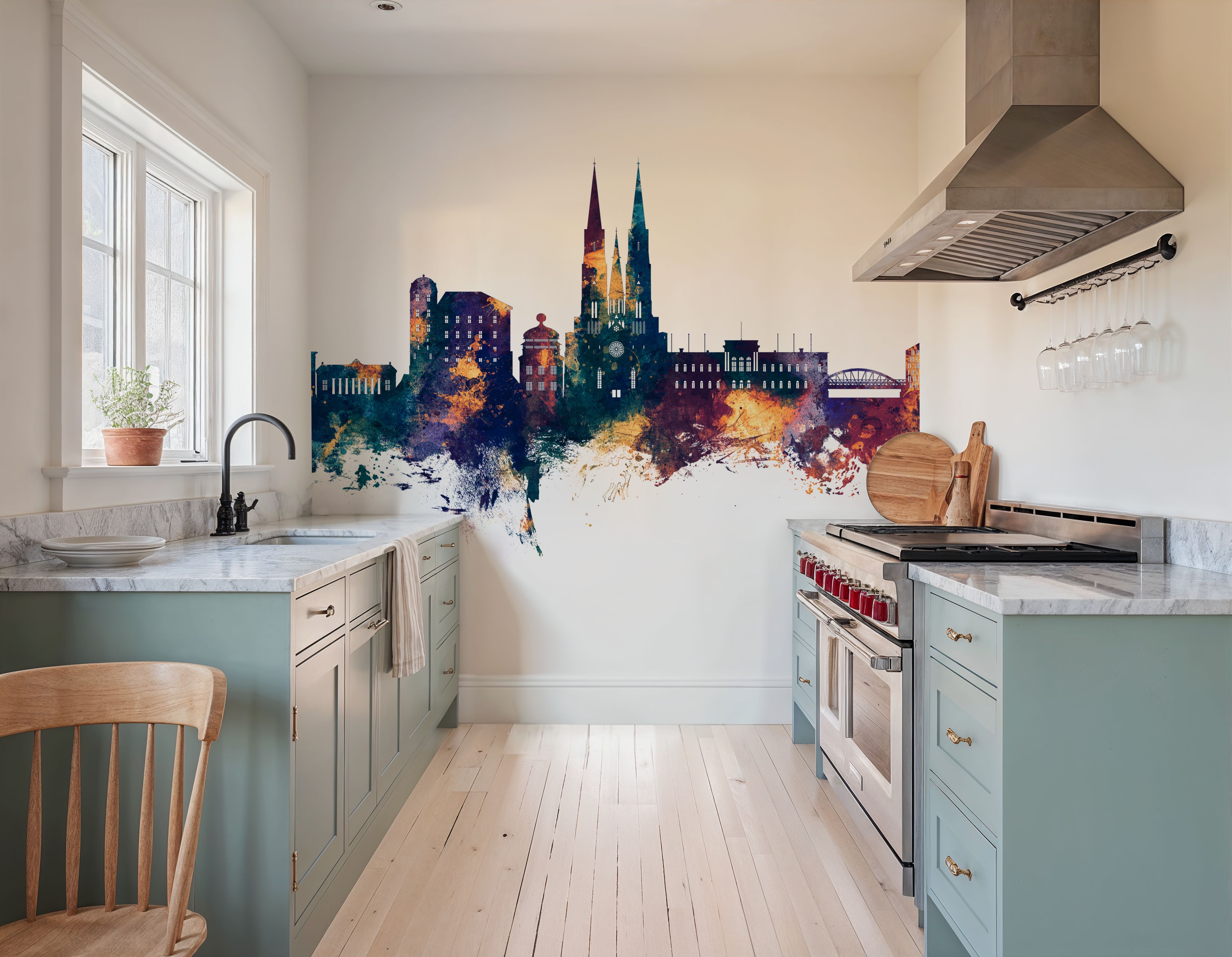 Uppsala Skyline Blue & Bronze
