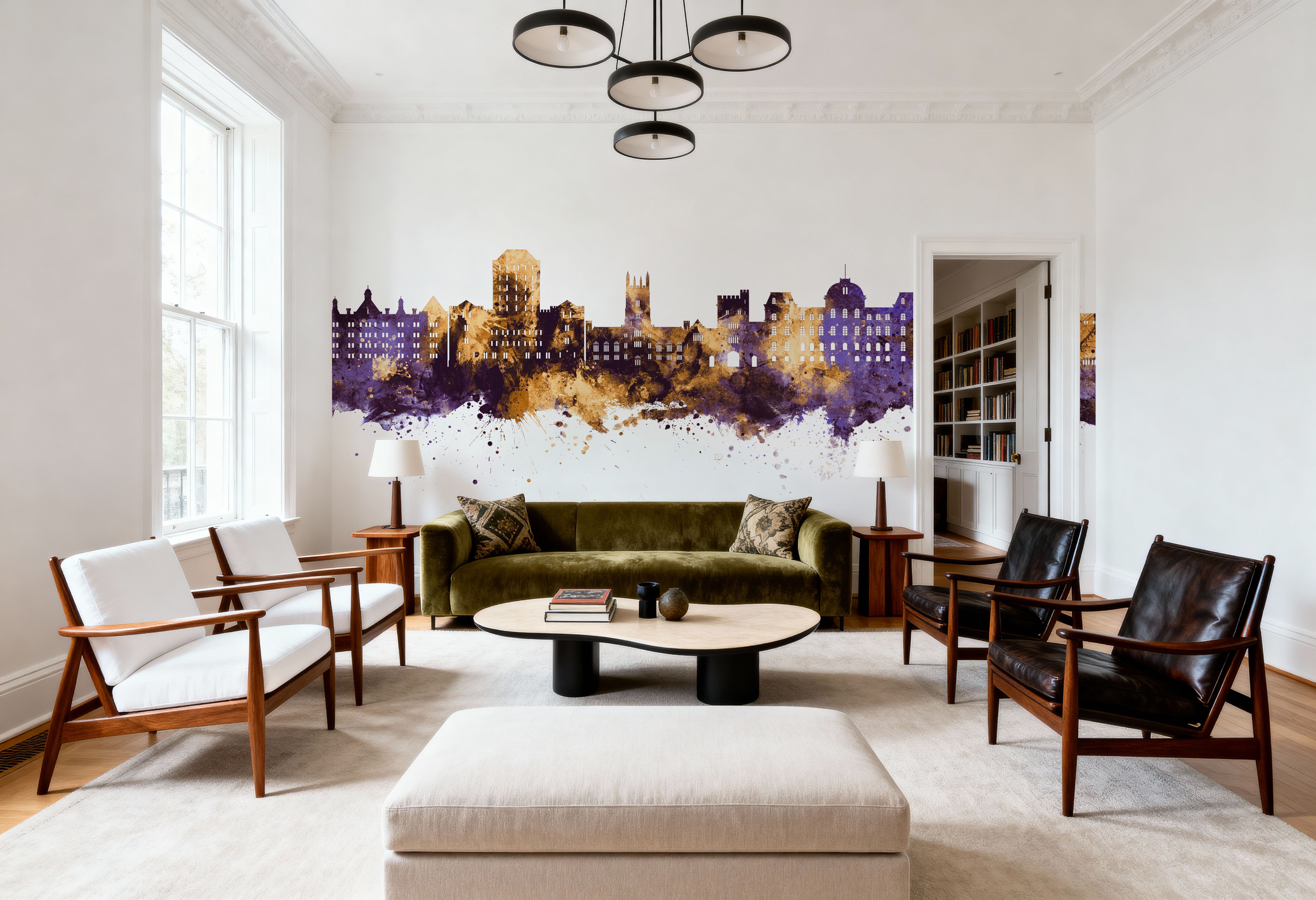 Poughkeepsie New York Skyline  Purple & Gold