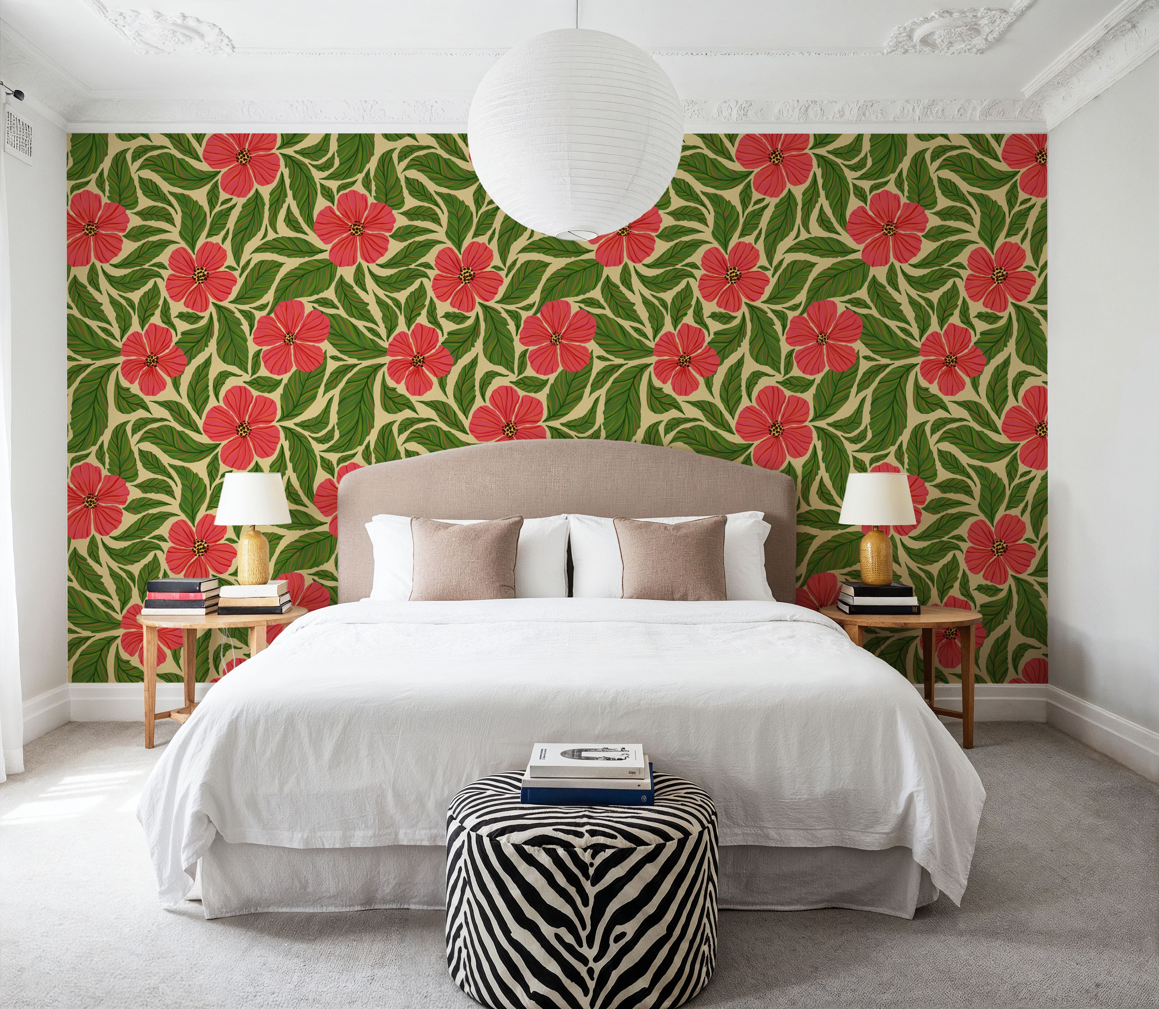 Dance of Flowers, Pink & Green