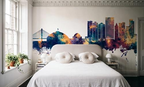 Tacoma Washington Skyline Blue & Bronze