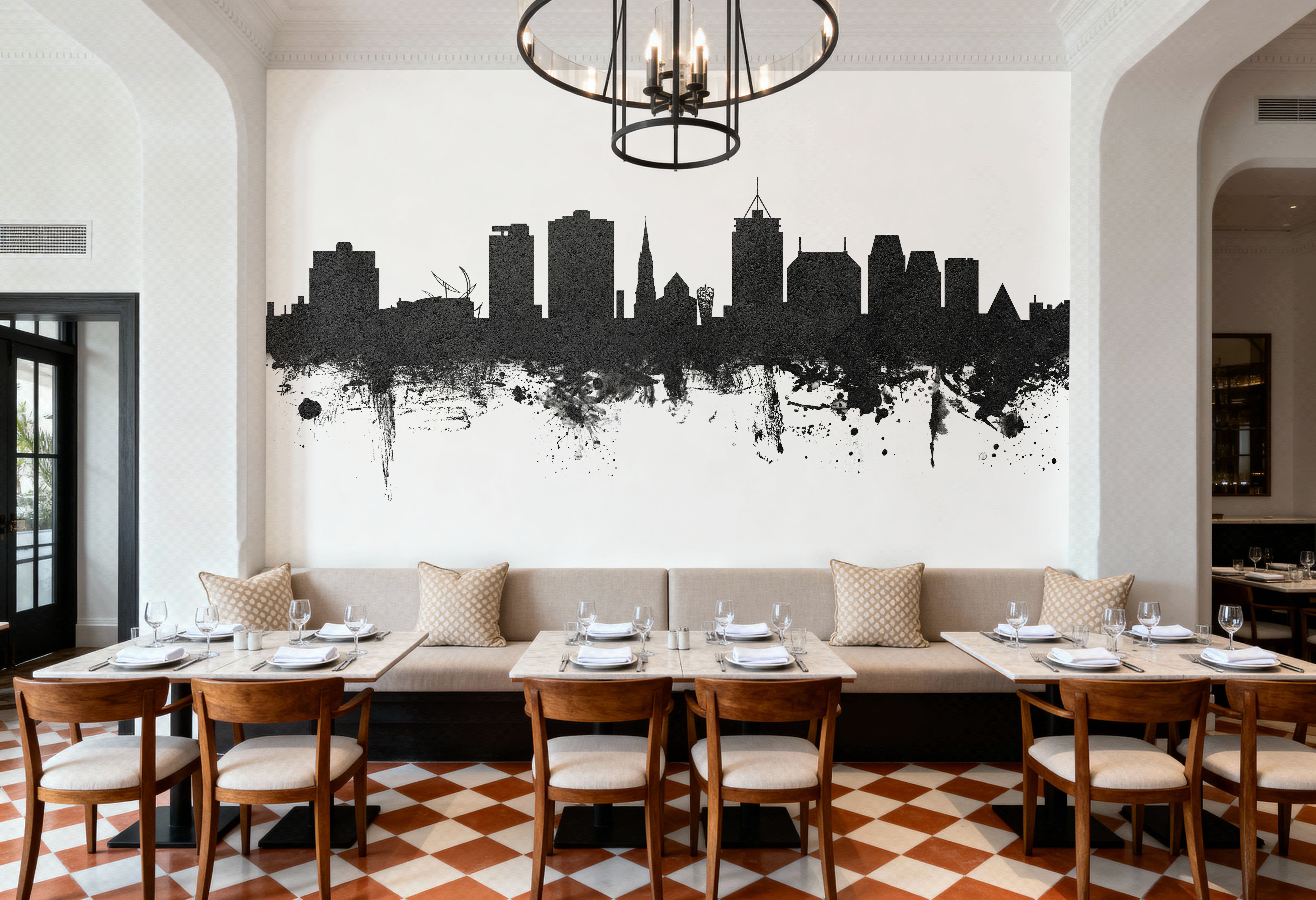 Christchurch New Zealand Skyline Black & White, Wallpaper