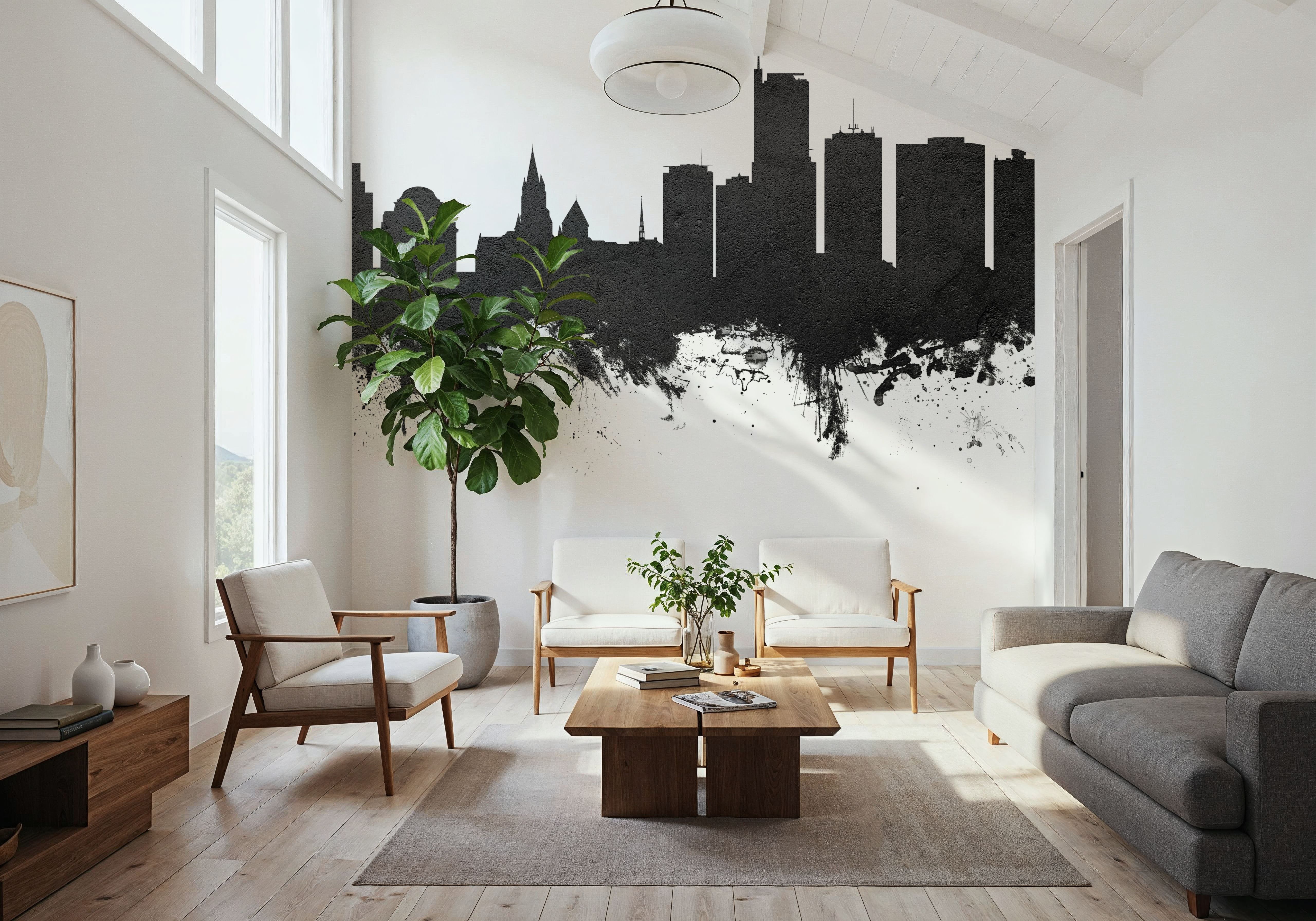 Essen Germany Skyline Black & White