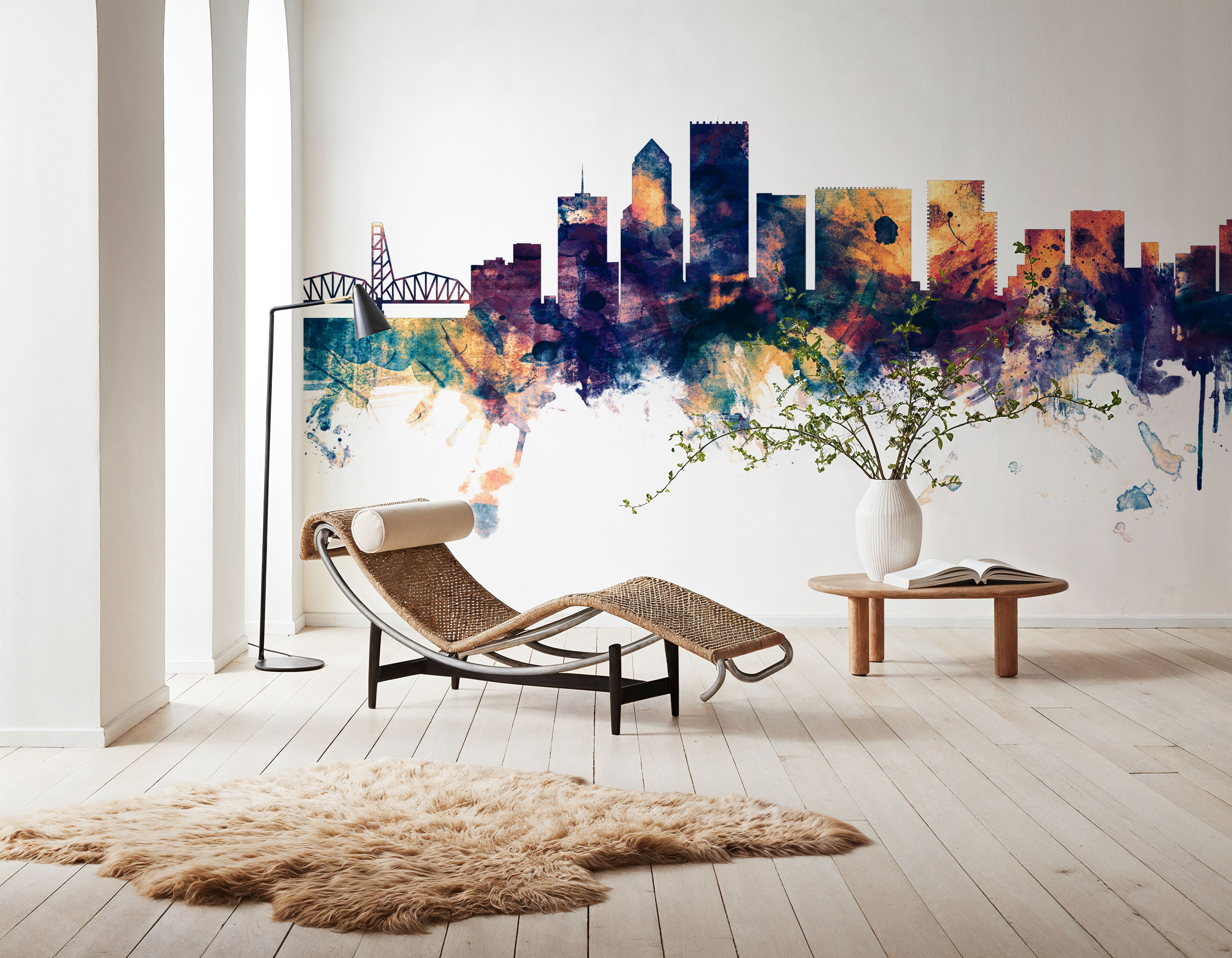 Portland Oregon Skyline Blue & Bronze