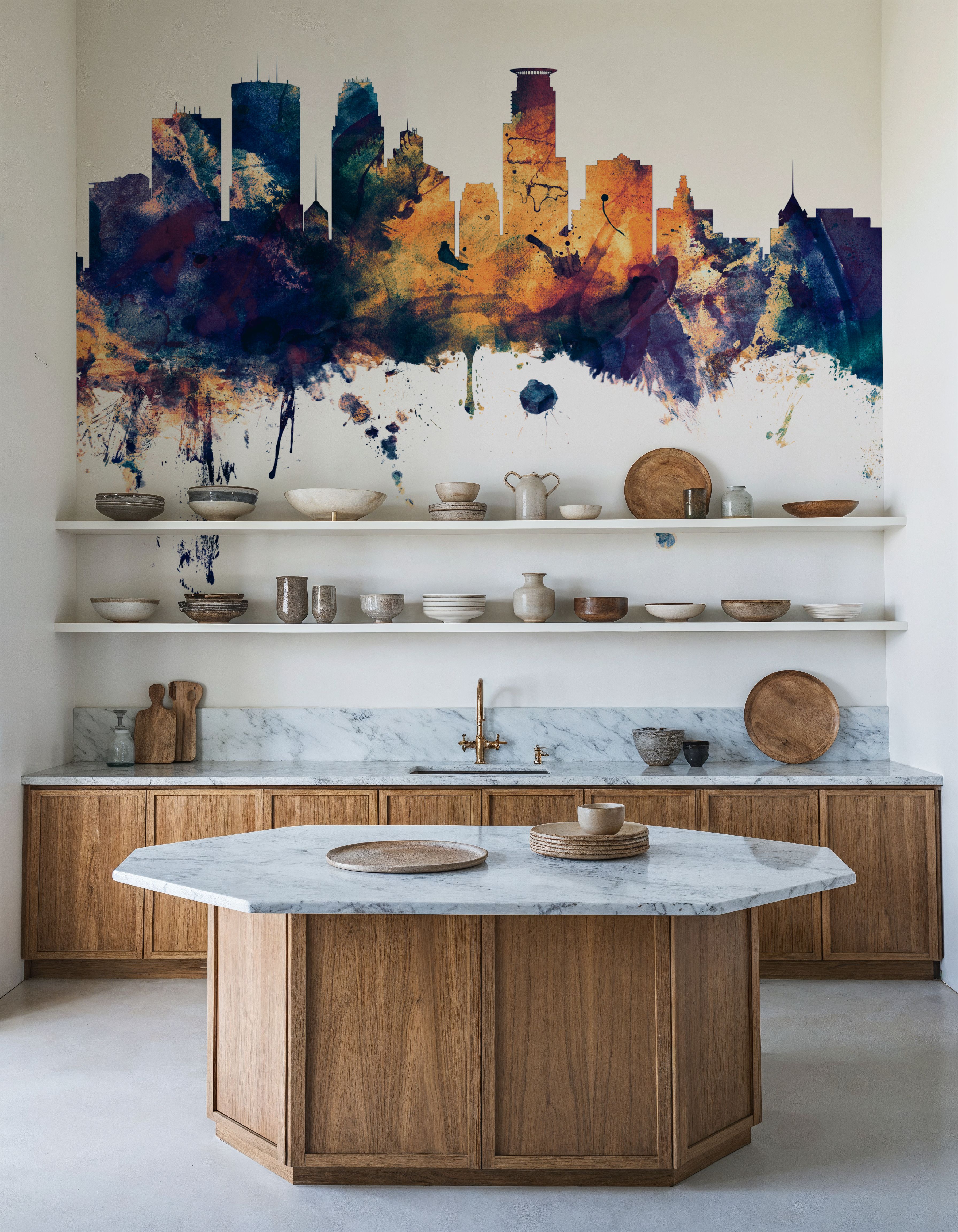 Minneapolis Minnesota Skyline Blue & Bronze