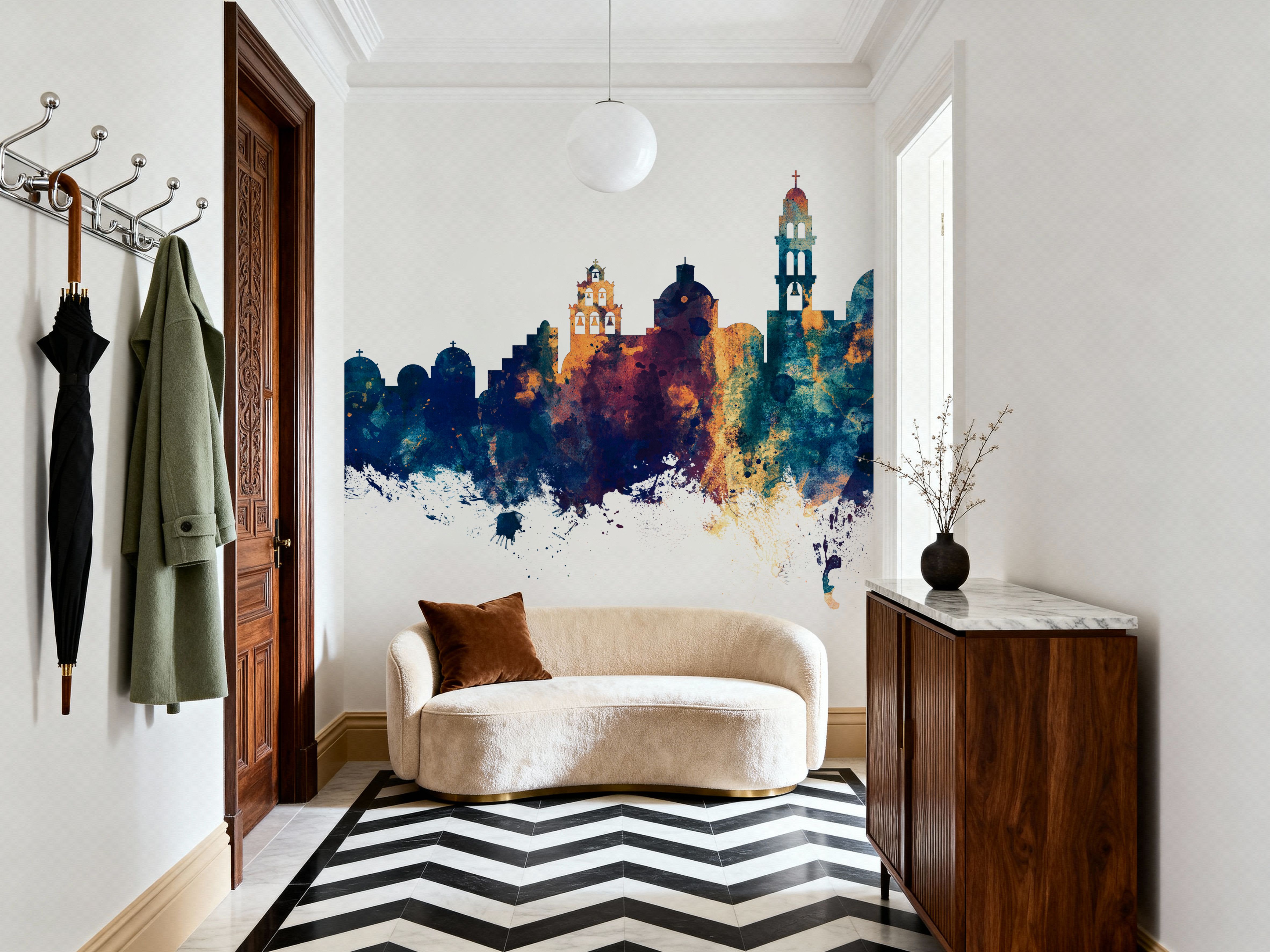 Santorini Skyline Blue & Bronze