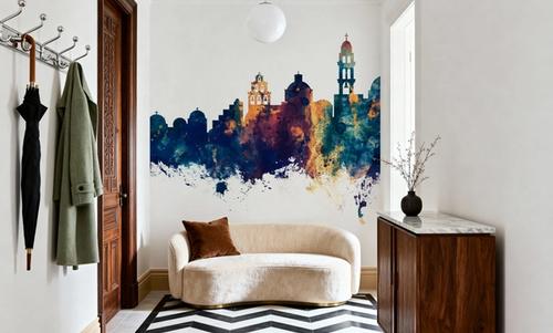 Santorini Skyline Blue & Bronze