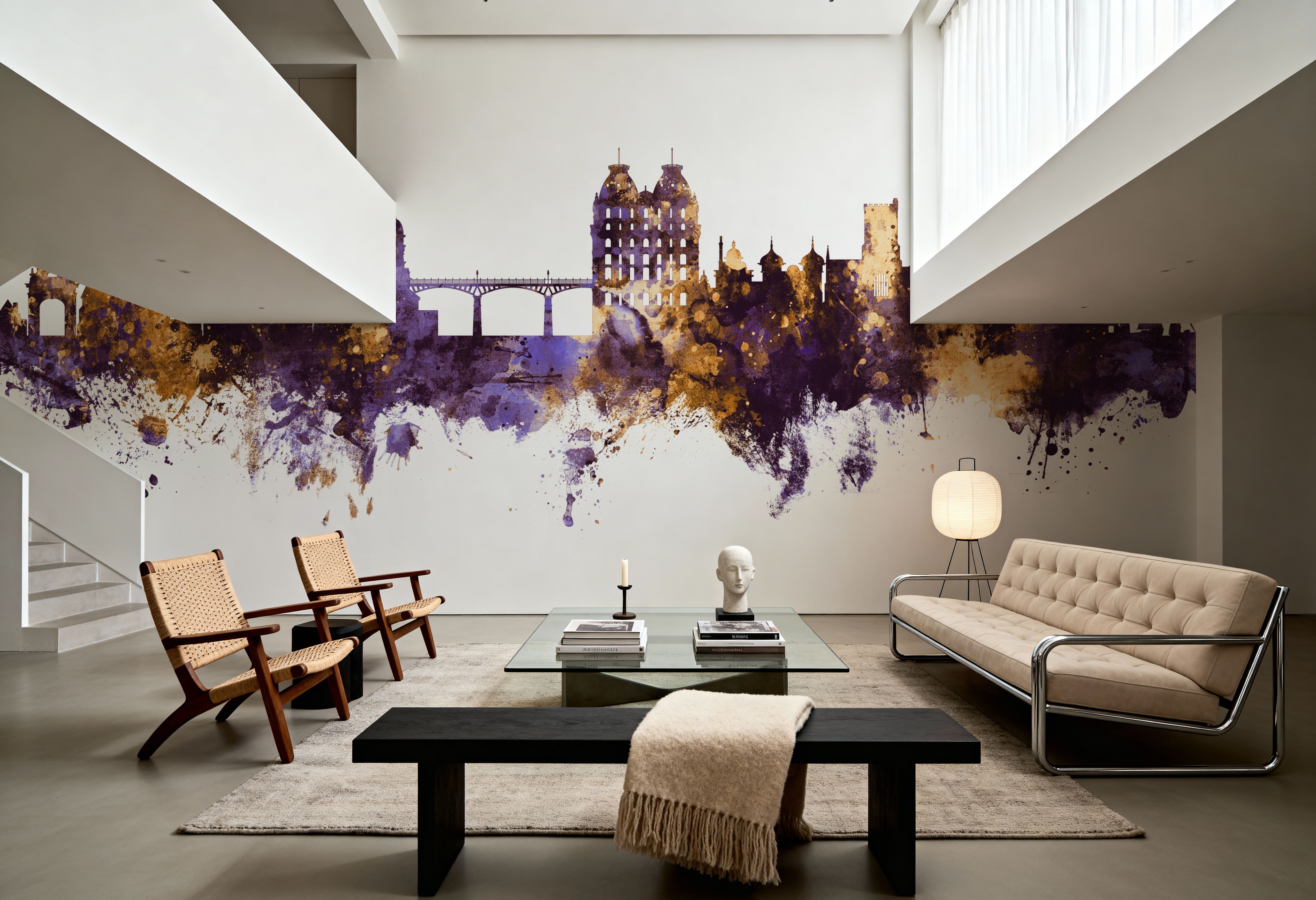 Scarborough England Skyline Purple & Gold