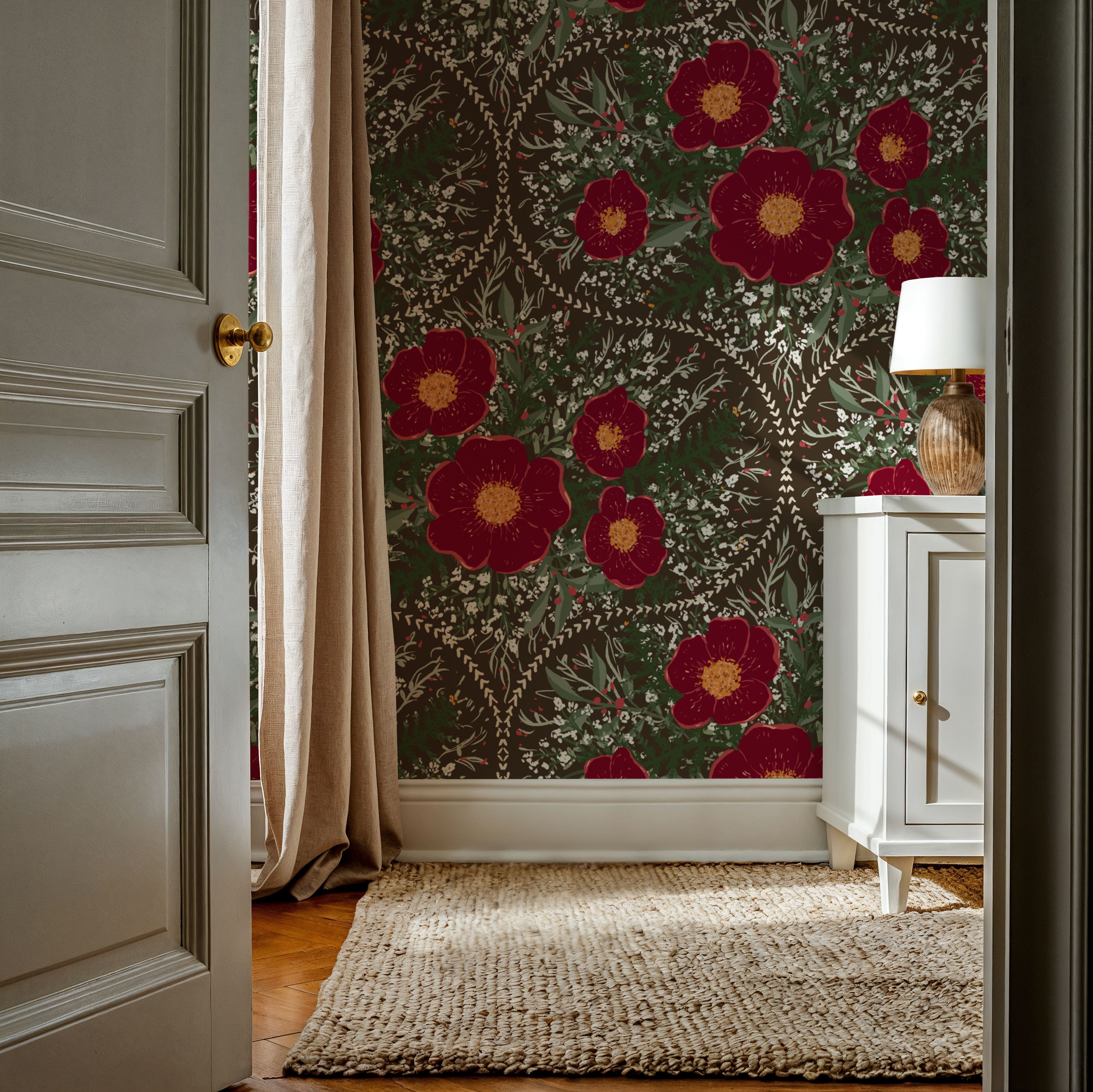 Yuletide Camelia, Chocolate, Wallpaper