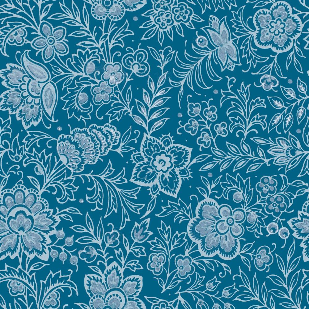 Kala Flowers White on Blue