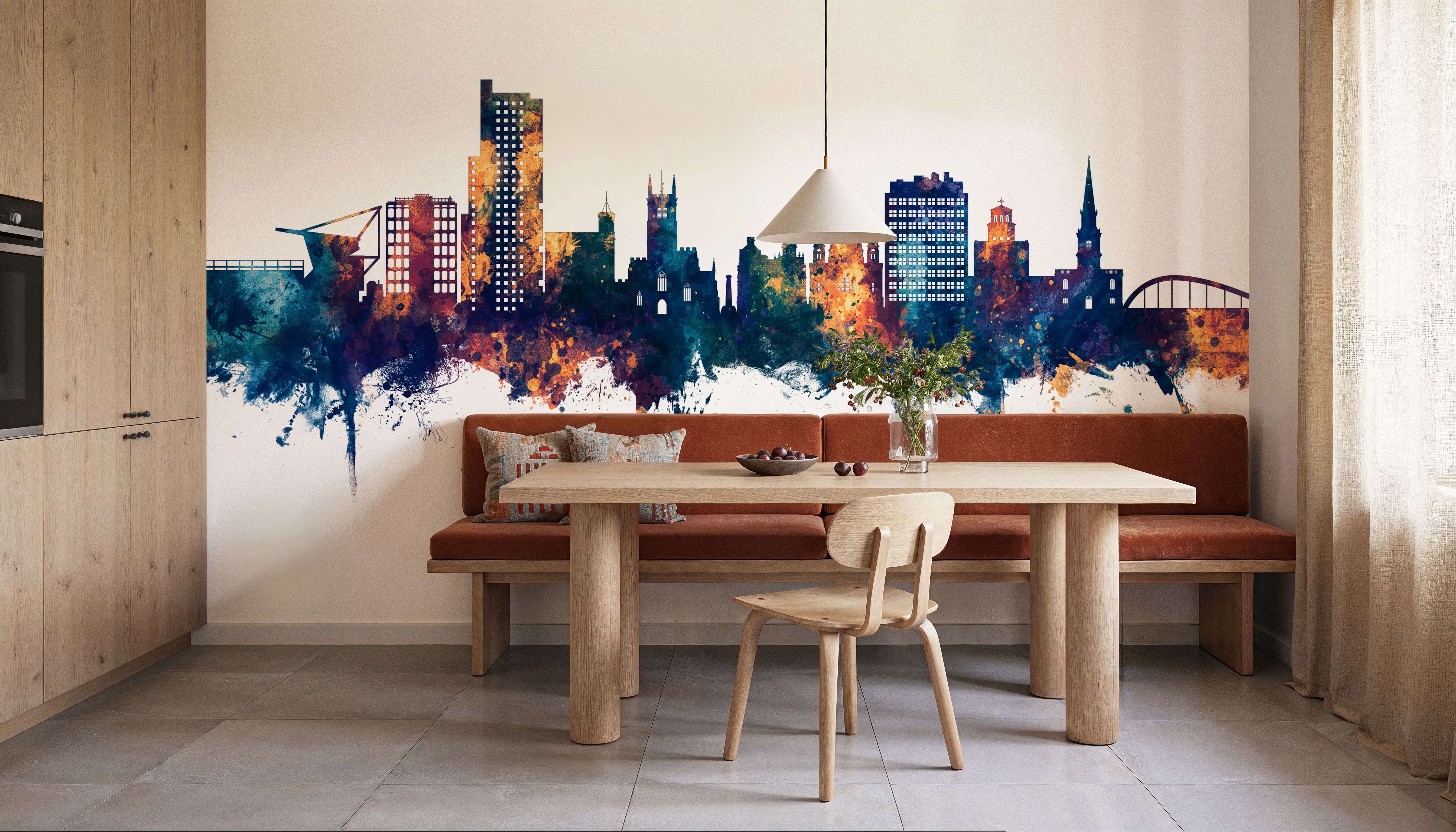 Wolverhampton England Skyline Blue & Bronze